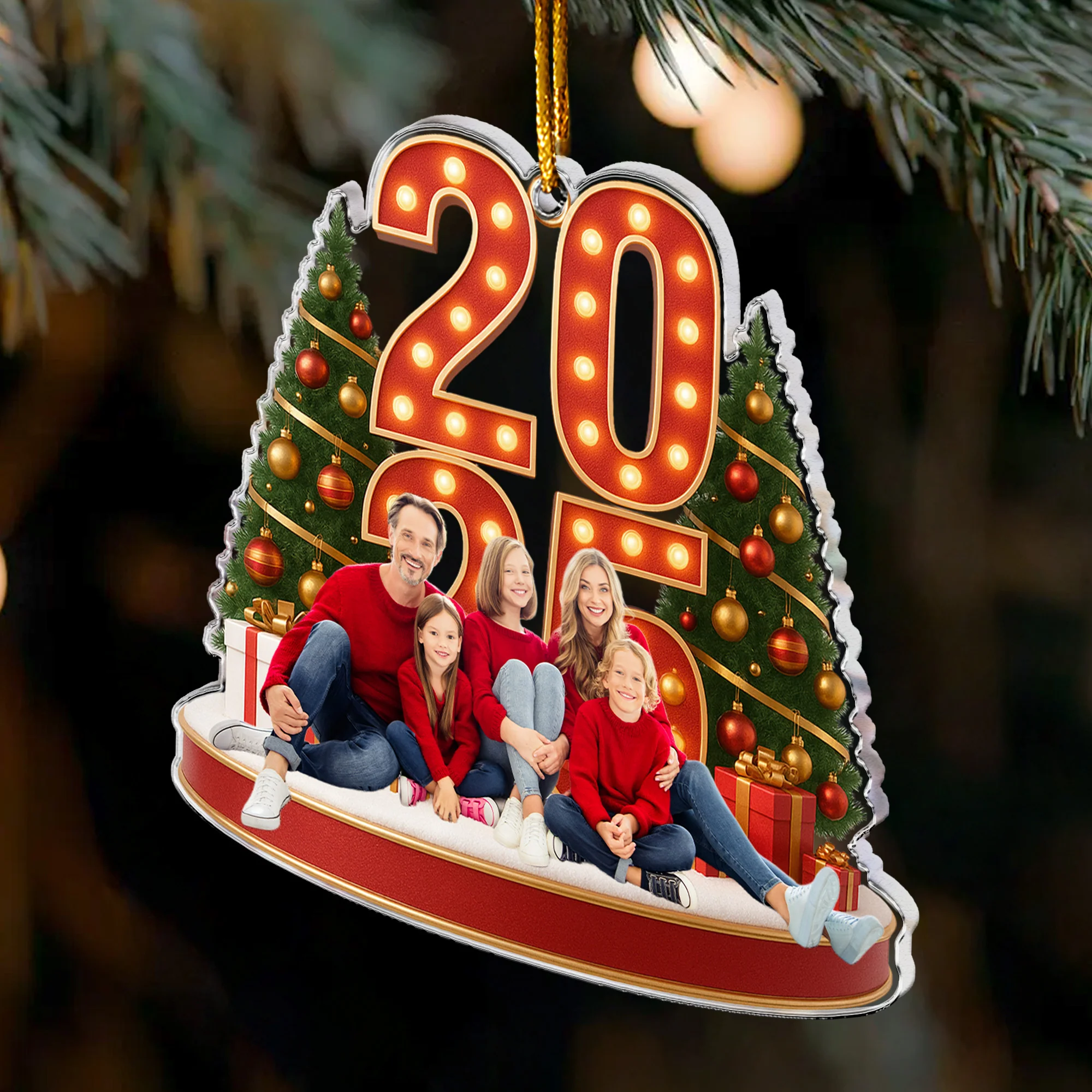 2025 Custom Photo Christmas Bulk Gifts For Family, Friends - Personalized Acrylic Photo Ornament - Image 4