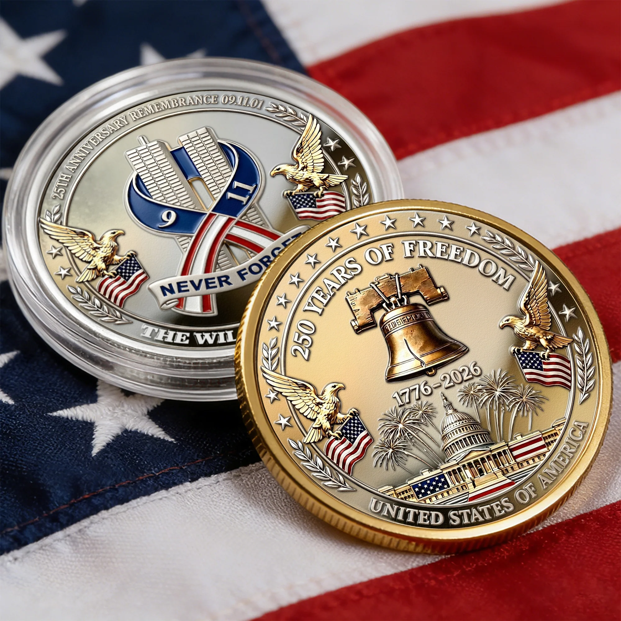 250 Years America 9/11 Remembrance 25th Anniversary - Personalized Coin - Image 6
