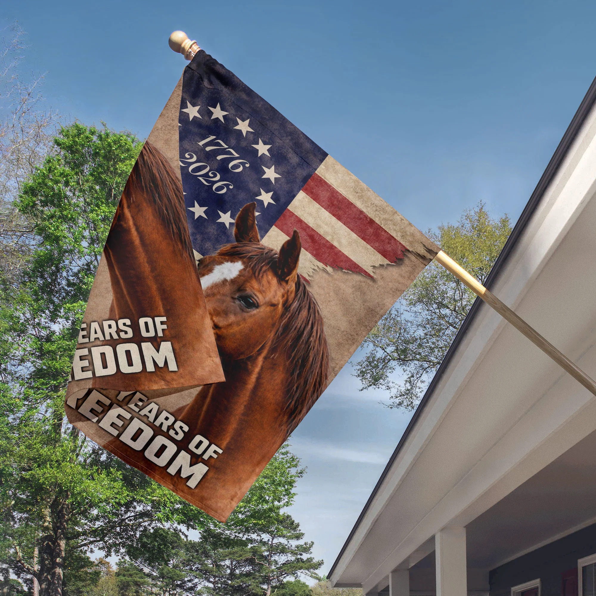 250 Years Horse American - Flag - Image 2