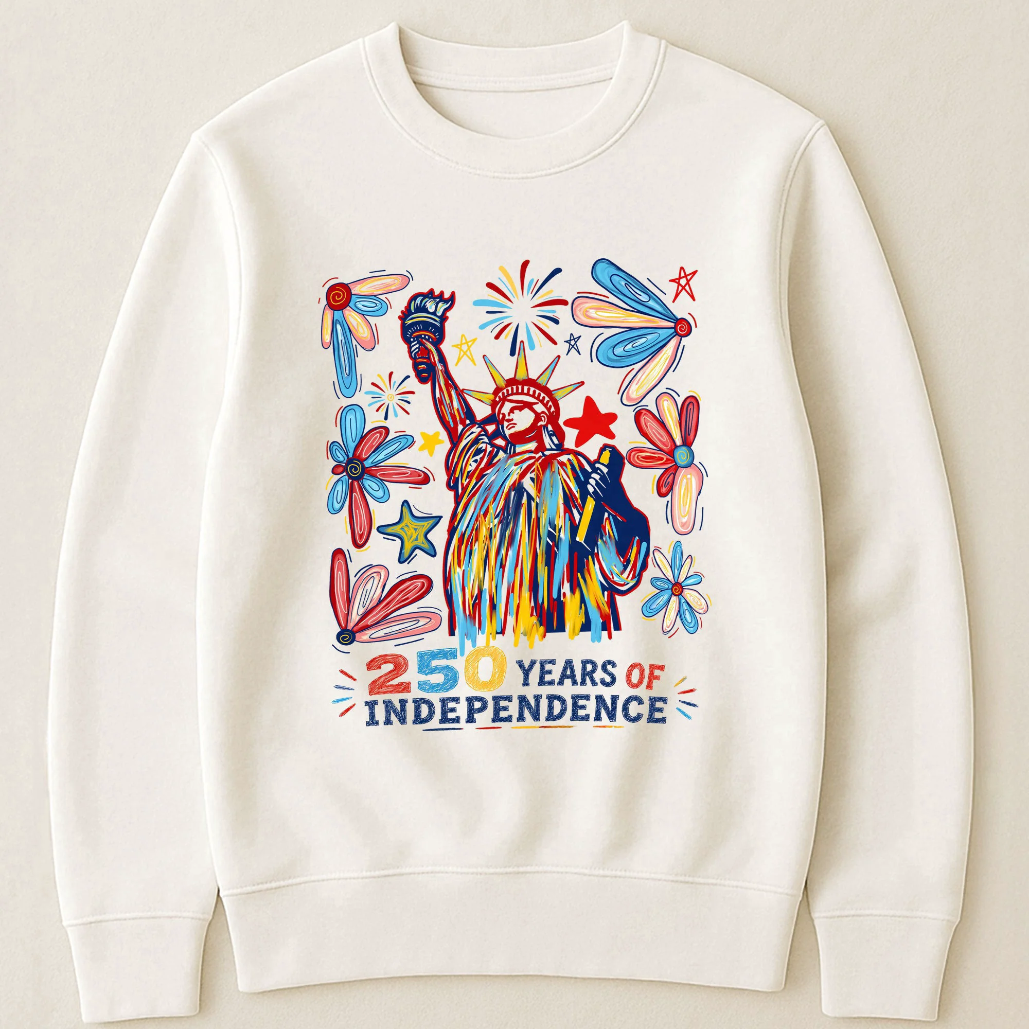 250 Years Independence Retro Style Colorful - Shirt - Image 3