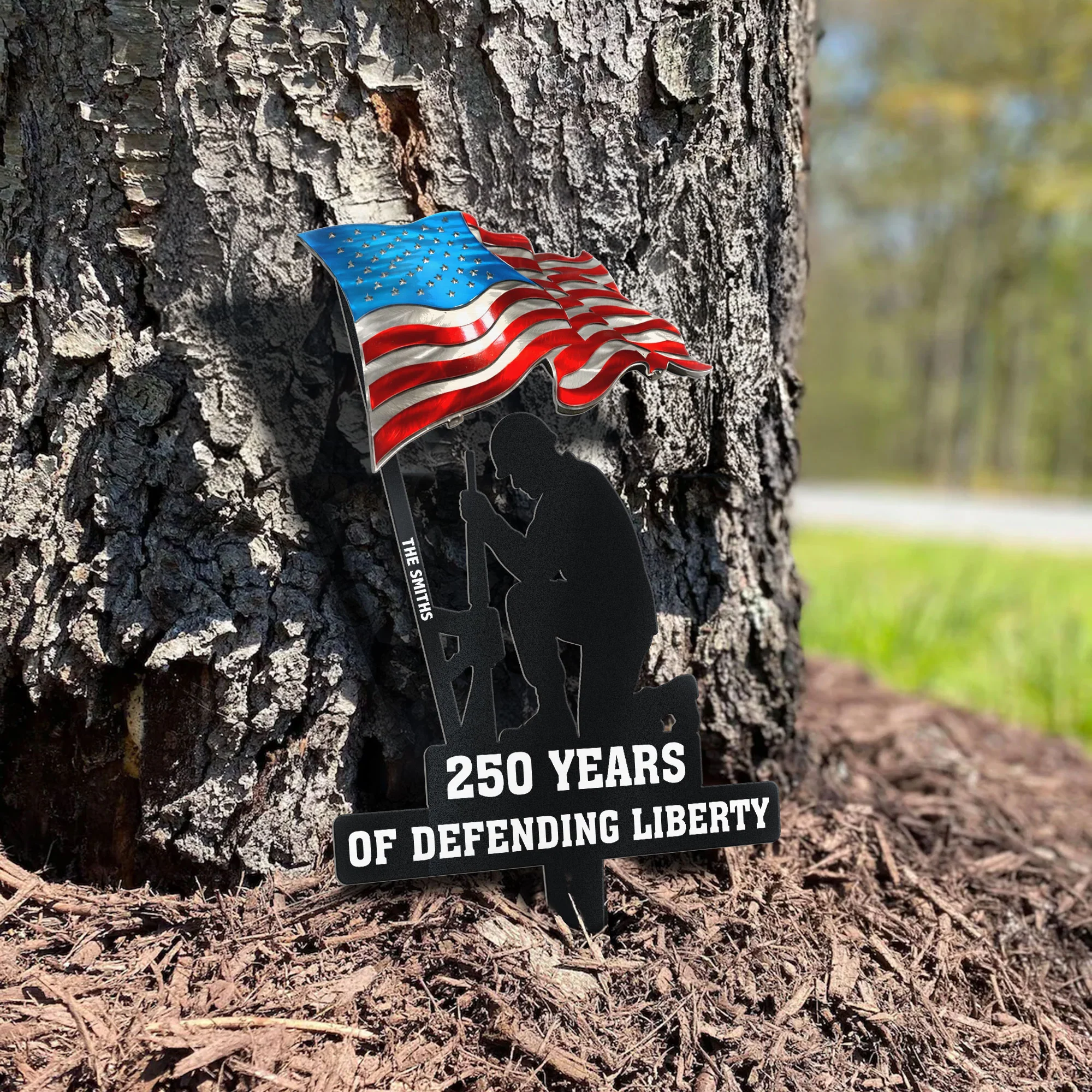250 Years Of Defending Liberty - Personalized Metal Garden Stake - Image 4