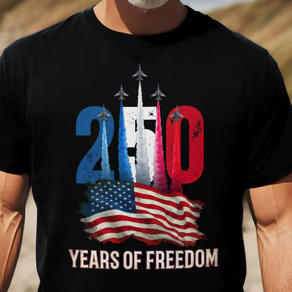 250 Years of Freedom Fighter Jet - Shirt - Image 2
