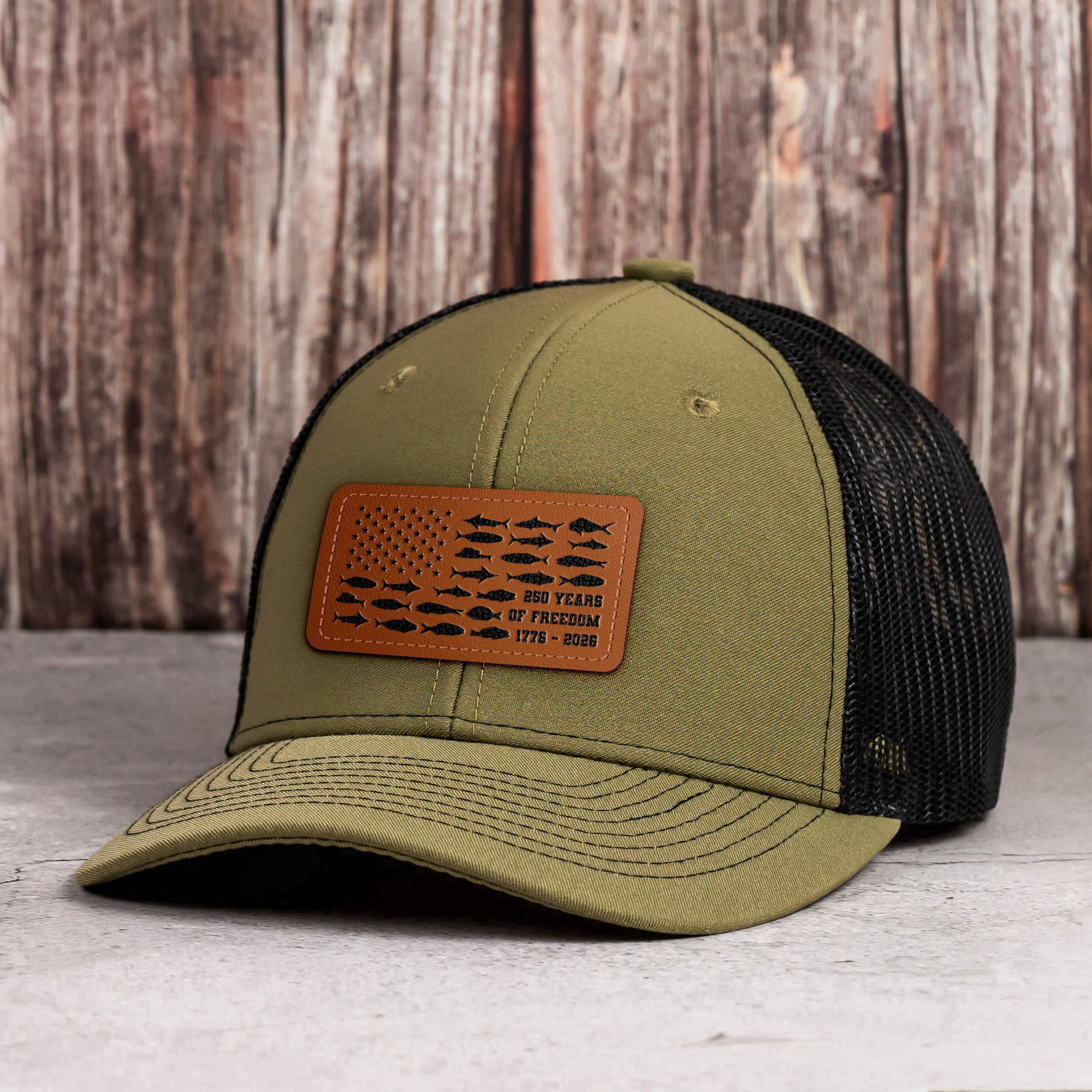 250 Years Of Freedom Fishing USA Flag - Cap - Image 3