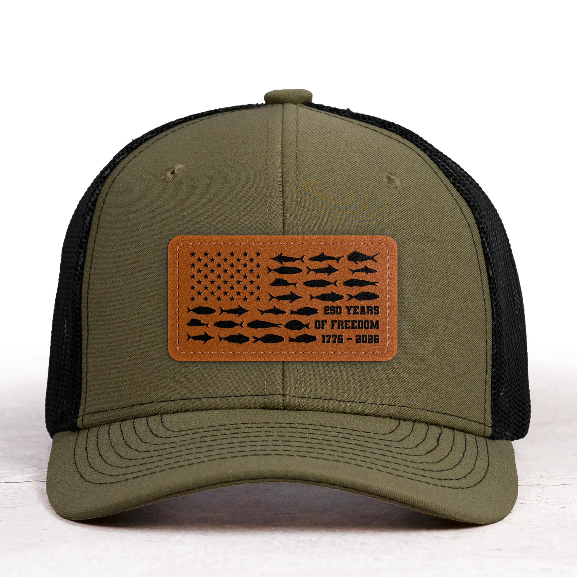 250 Years Of Freedom Fishing USA Flag - Cap - Image 6