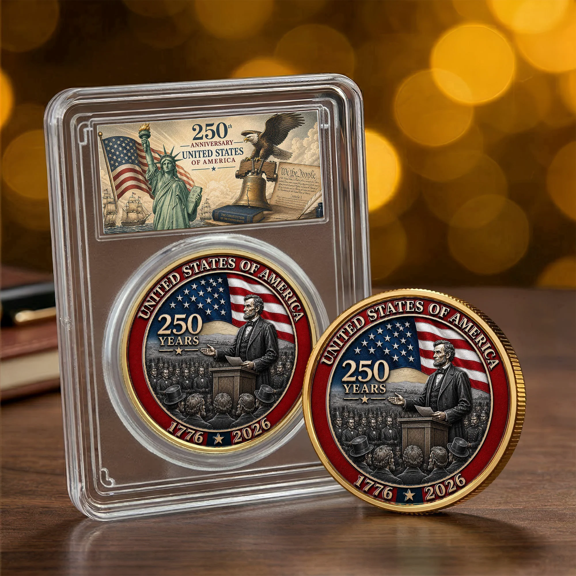 250 Years Of Freedom Gettysburg Address - Coin - Image 2