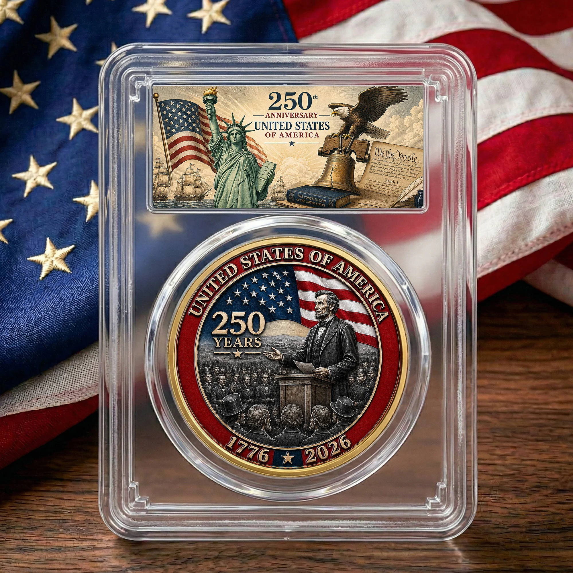 250 Years Of Freedom Gettysburg Address - Coin - Image 8