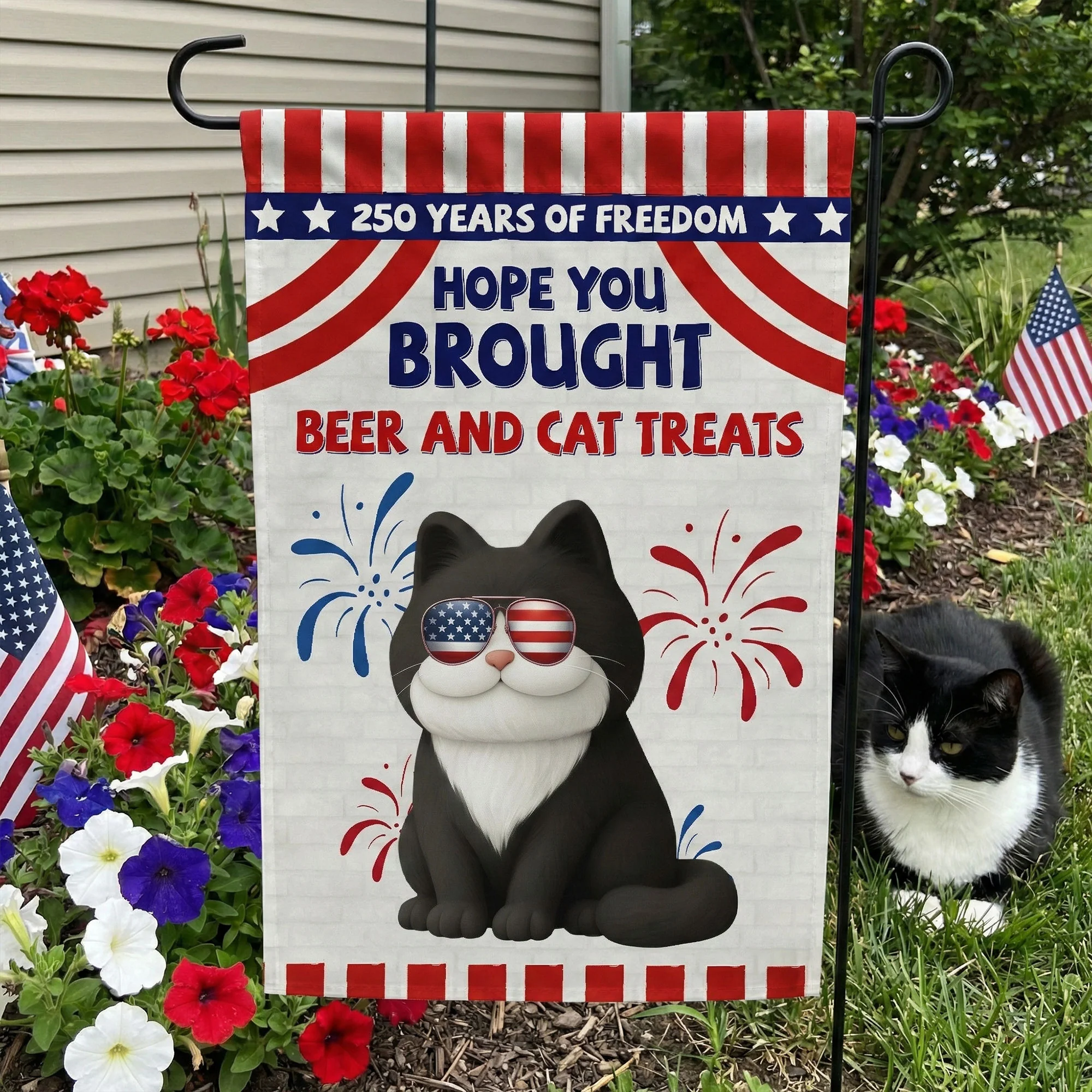 250 Years Of Freedom Hope You Brought Beer And Dog Treats - Personalized Flag - Image 2