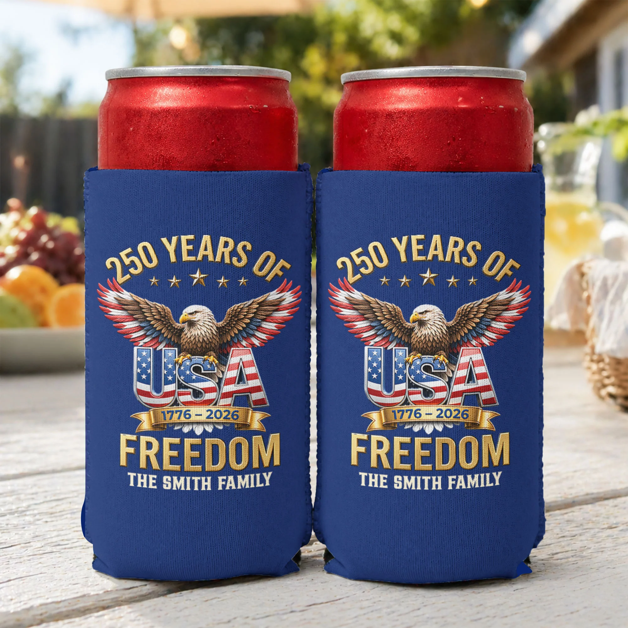 250 Years Of Freedom - Personalized Can Cooler - Image 2