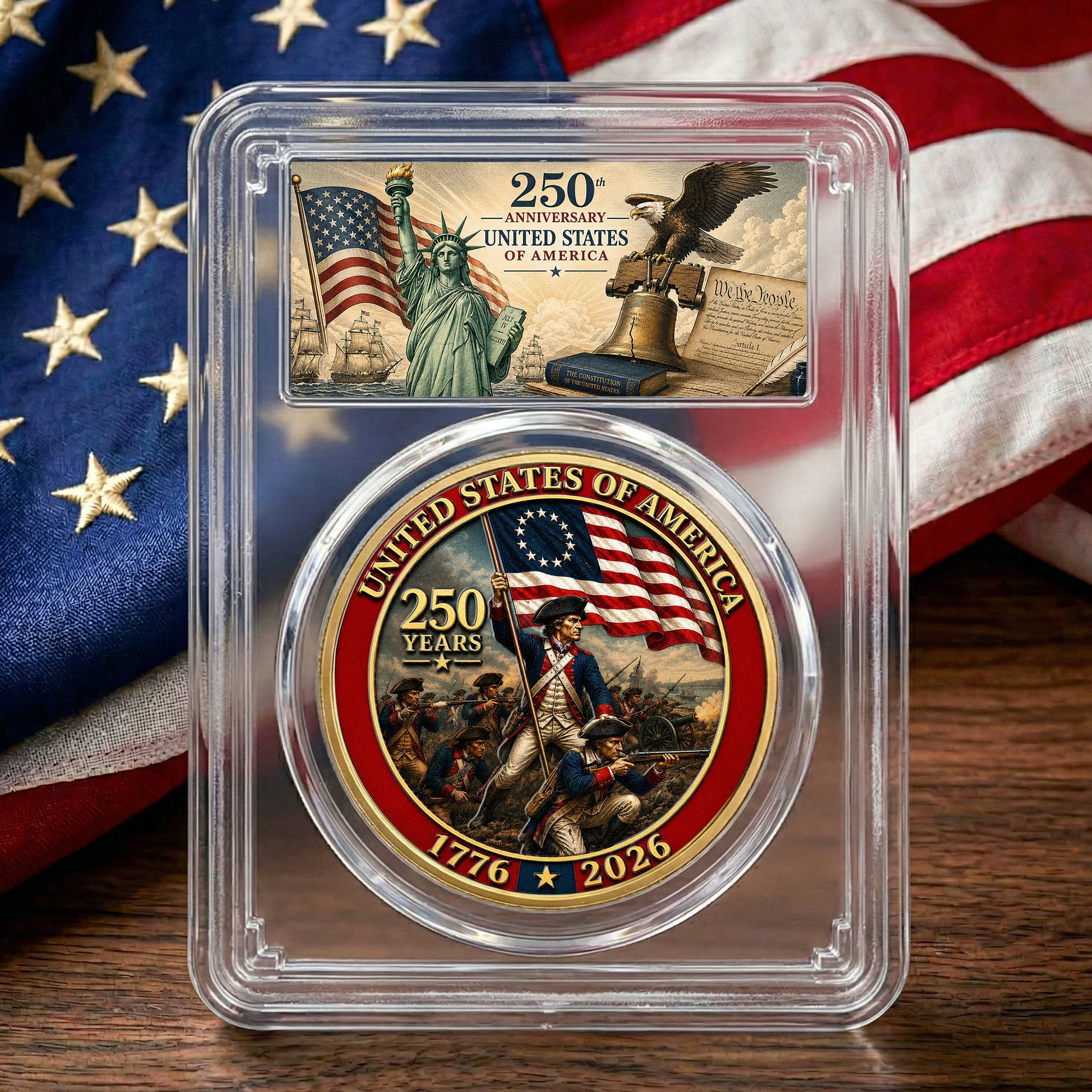 250 Years Of Freedom Revolutionary War - Coin - Image 3