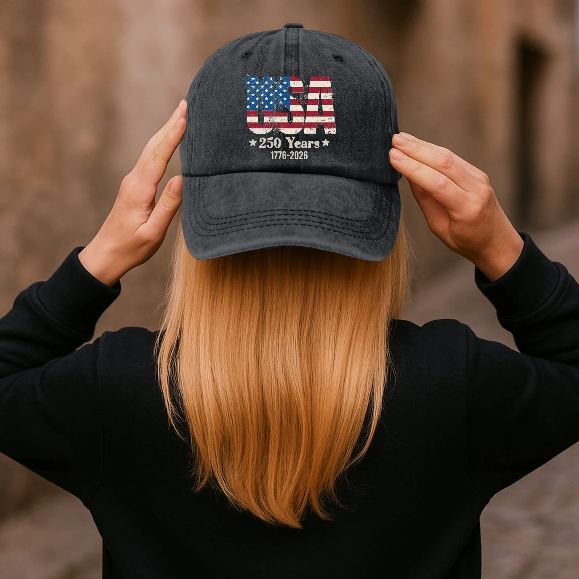250 Years Of Freedome Since 1776 - Distressed Denim Cap - Image 3