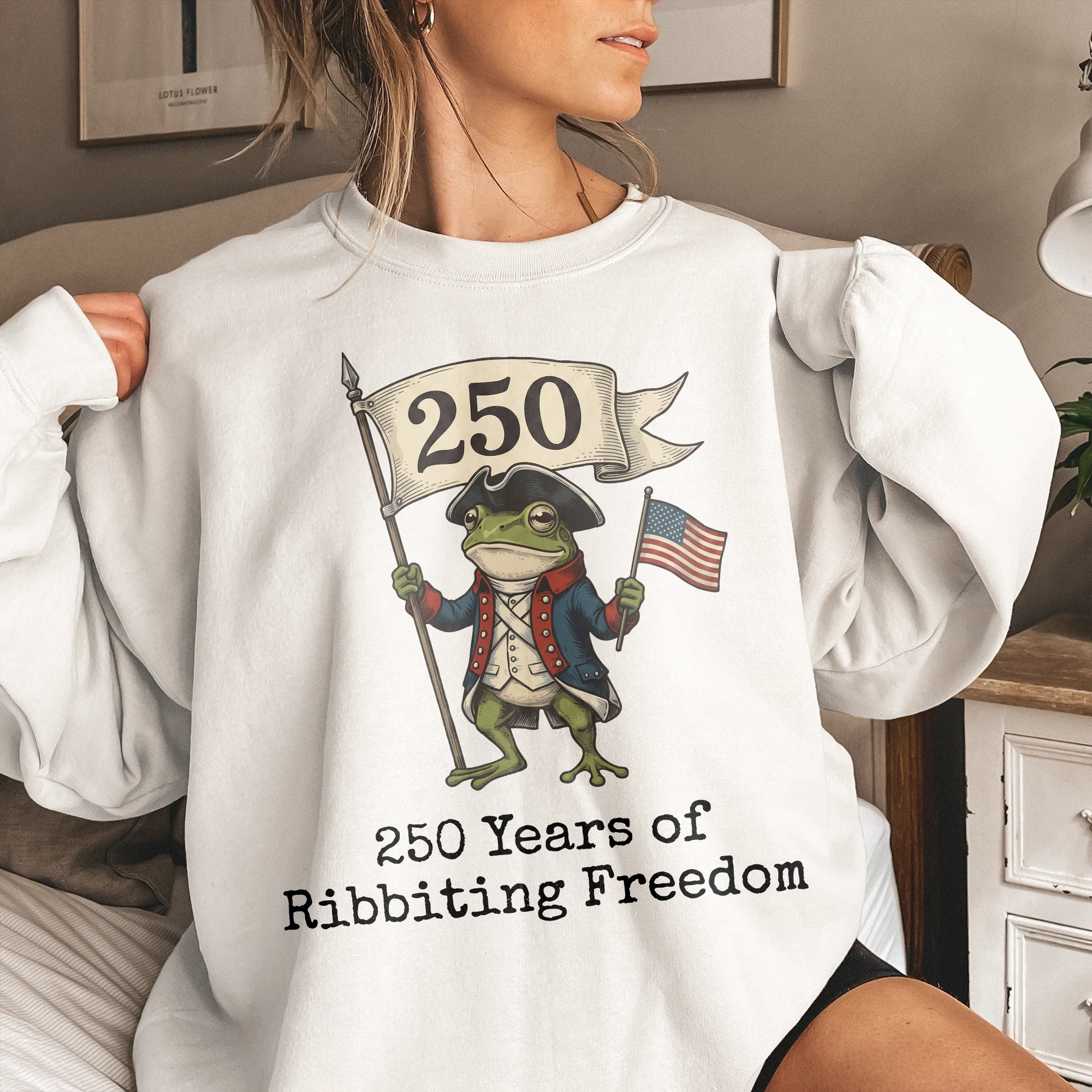 250 Years Of Ribbiting Freedom Patriot Frog - Shirt - Image 5
