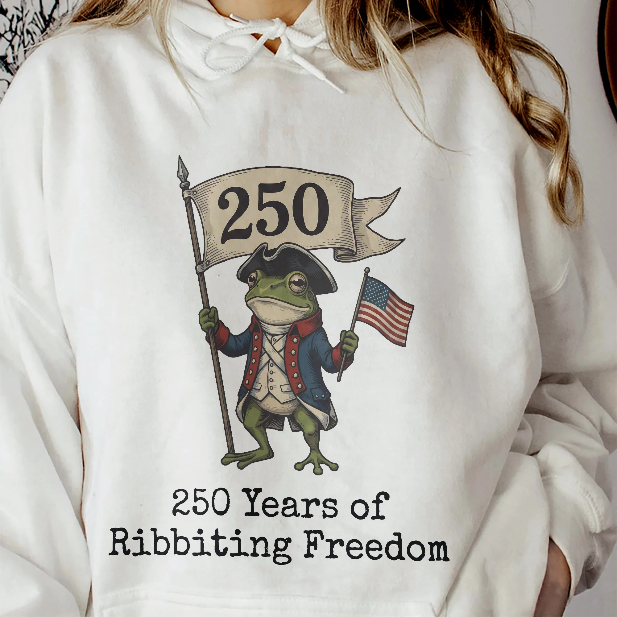 250 Years Of Ribbiting Freedom Patriot Frog - Shirt - Image 7
