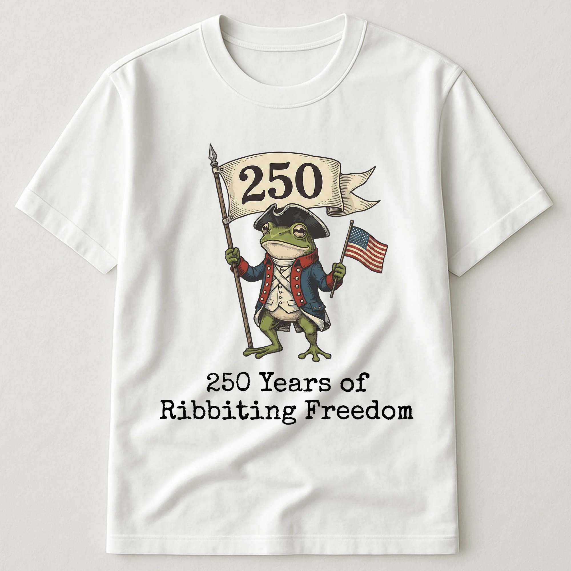 250 Years Of Ribbiting Freedom Patriot Frog - Shirt - Image 8