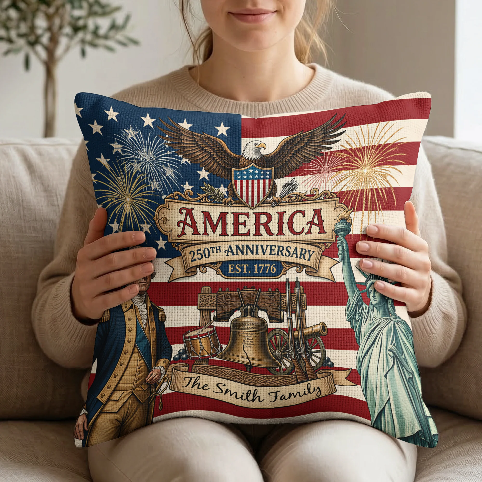 250th Anniversary Of America - Personalized Pillow Cover - Image 3