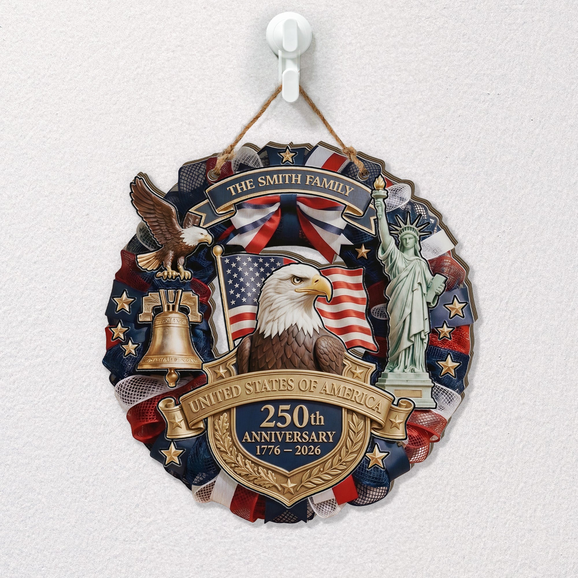 250th Anniversary USA Semiquincentennial - Personalized Wood Sign