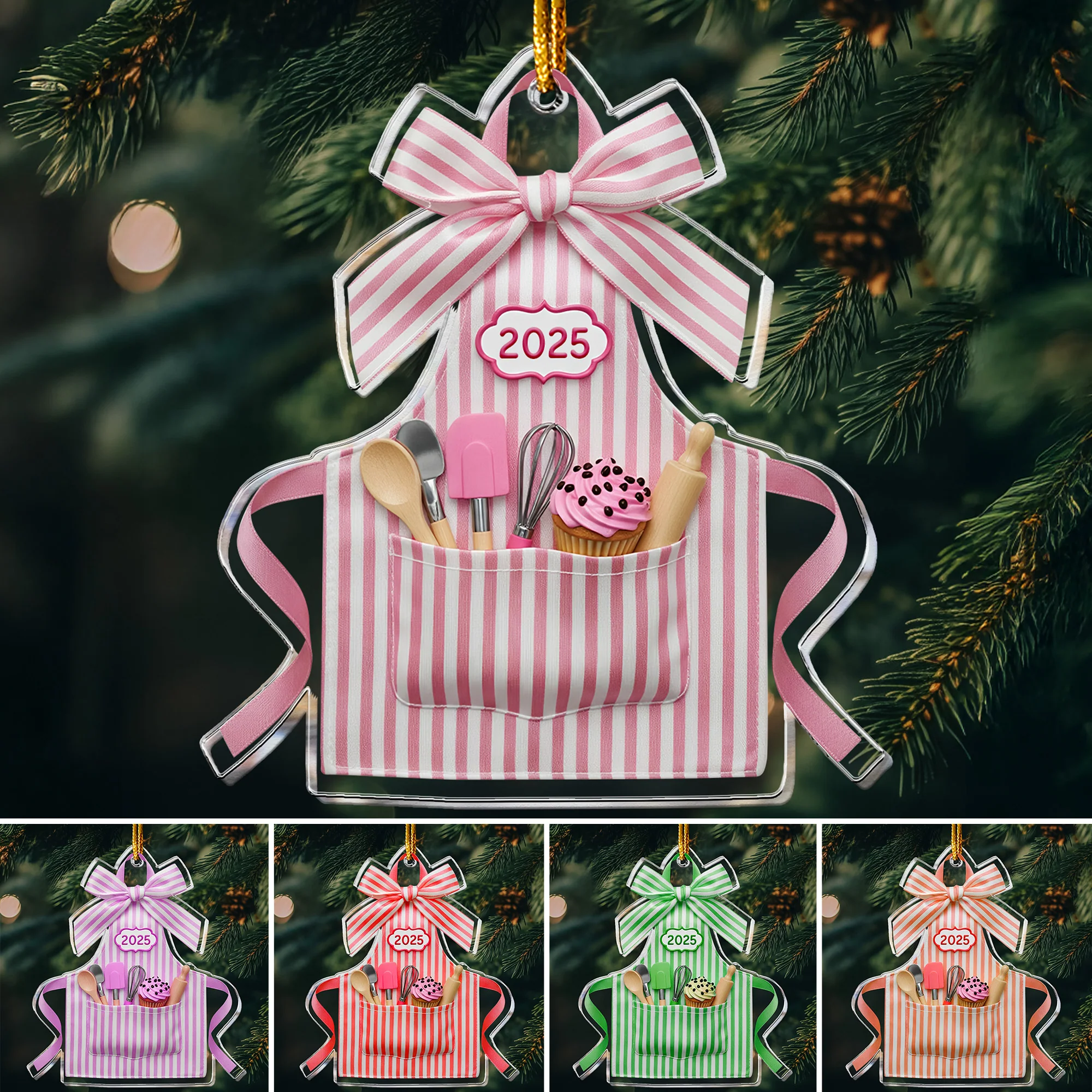 2D Flated Baker Christmas Gifts - Acrylic Ornament - Image 5