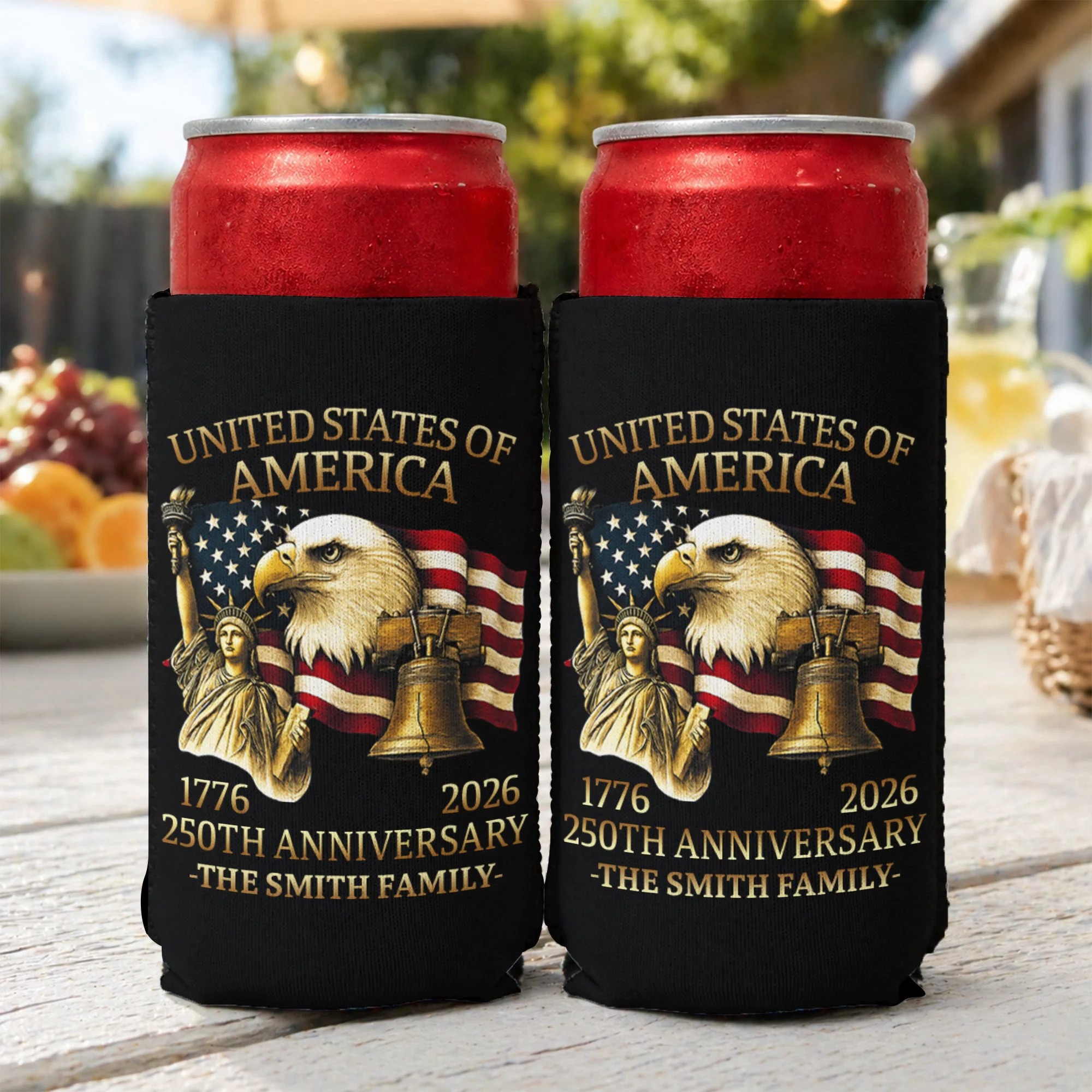 4th Of July Usa 250th Anniversary - Personalized Can Cooler - Image 2