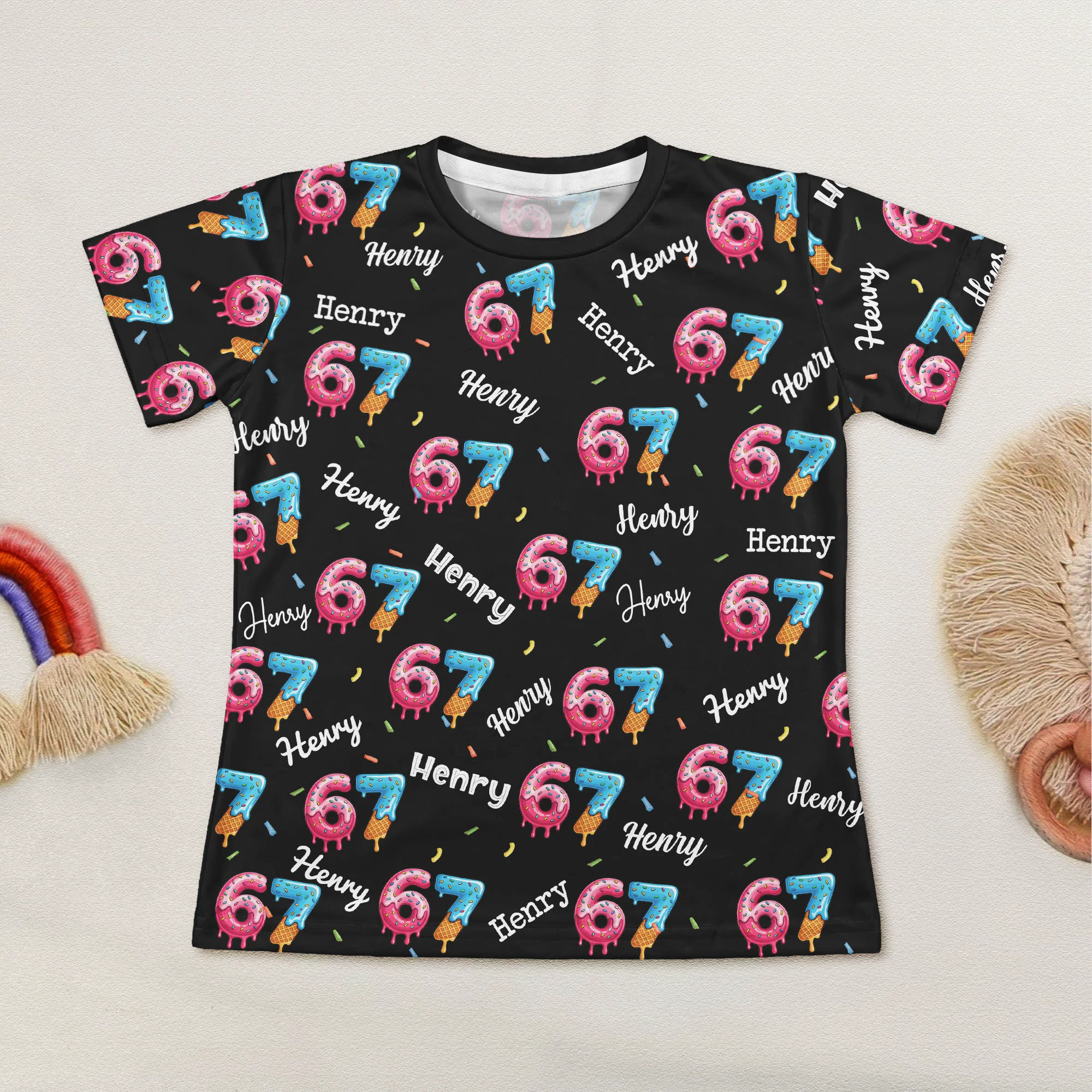 67 Ice Cream Pattern - Personalized Kids Clothing Set - Image 3