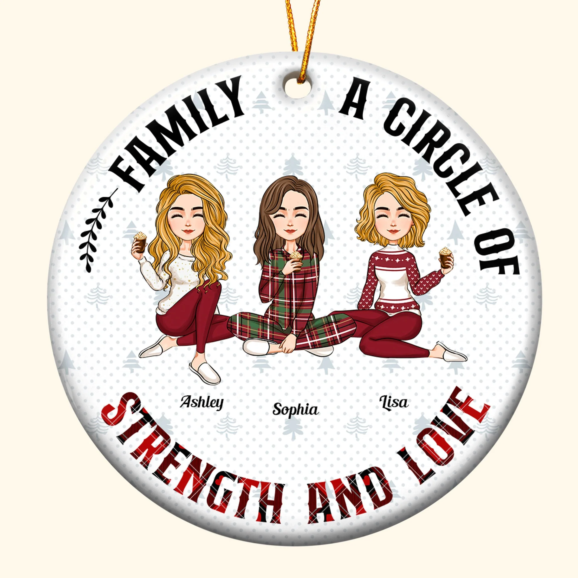 A Circle Of Strength And Love - Personalized Ceramic Ornament - Image 4