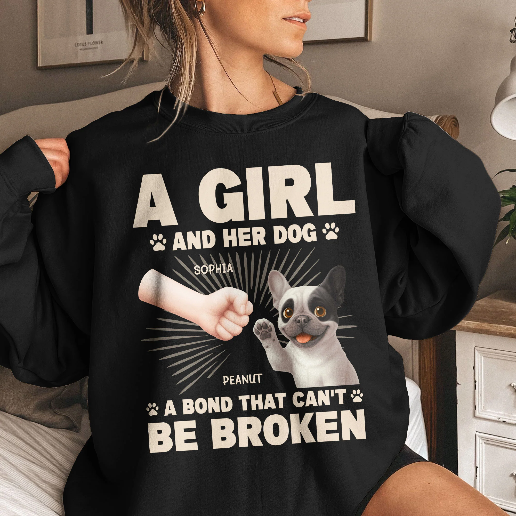 A Girl And Her Dog - A Bond That Can't Be Broken - Personalized Shirt - Image 4