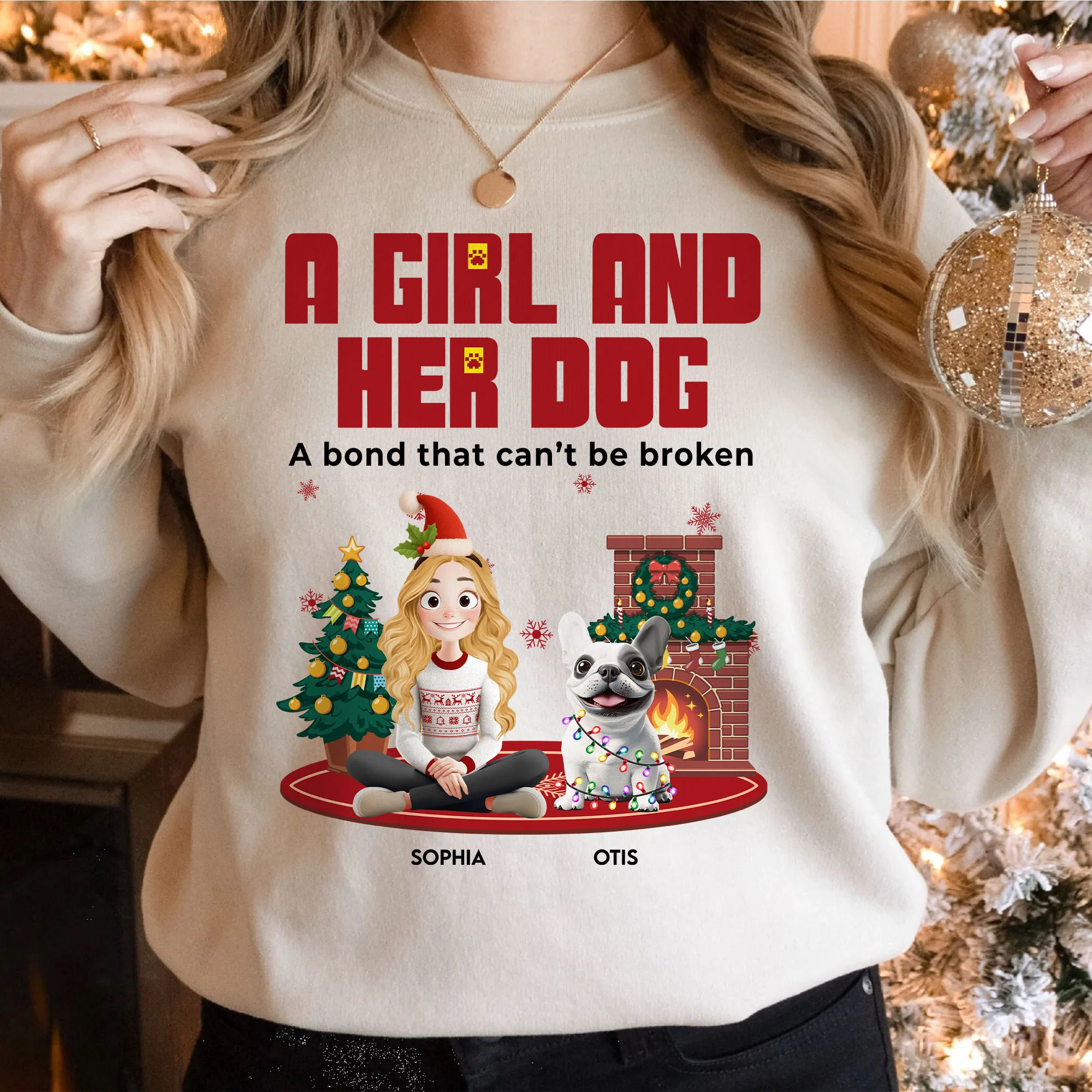 A Girl And Her Dog - Personalized Sweatshirt - Image 5