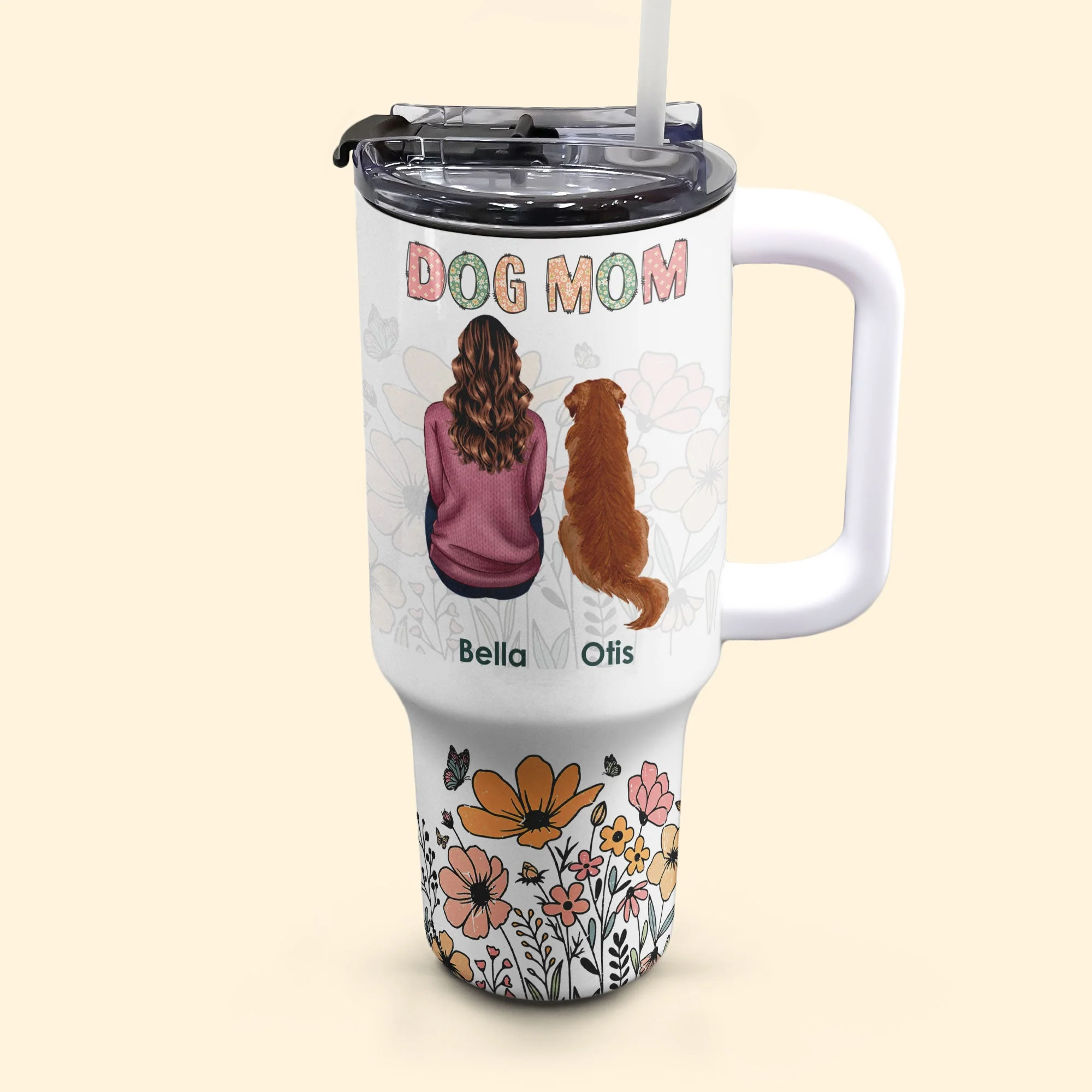 A Girl And Her Dog Unbreakable Bond - Personalized 40oz Tumbler With Straw - Image 4