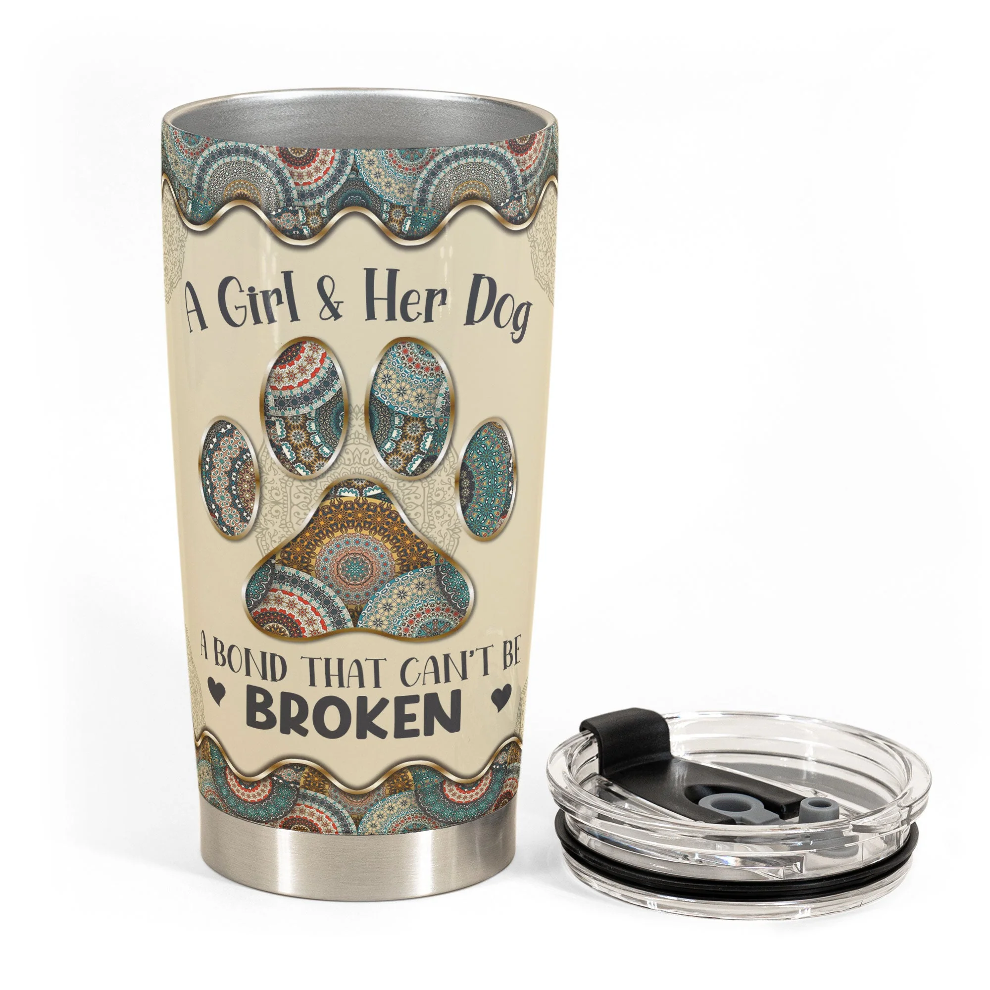 A Girl And Her Dog Unbreakable Bond - Personalized Tumbler Cup - Image 3