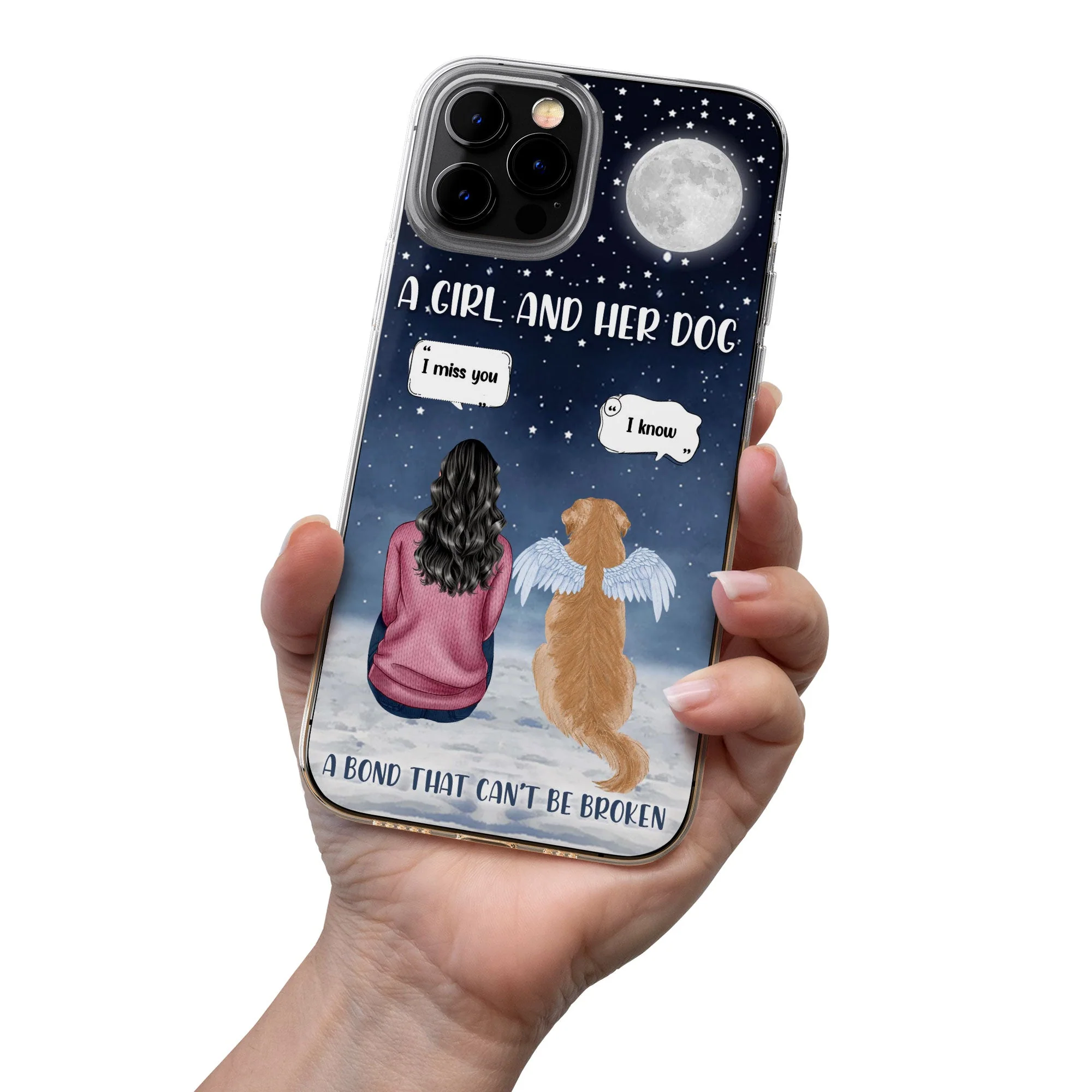 A Girl And Her Dogs/Cats A Bond That Can’t Be Broken - Personalized Clear Phone Case - Image 4