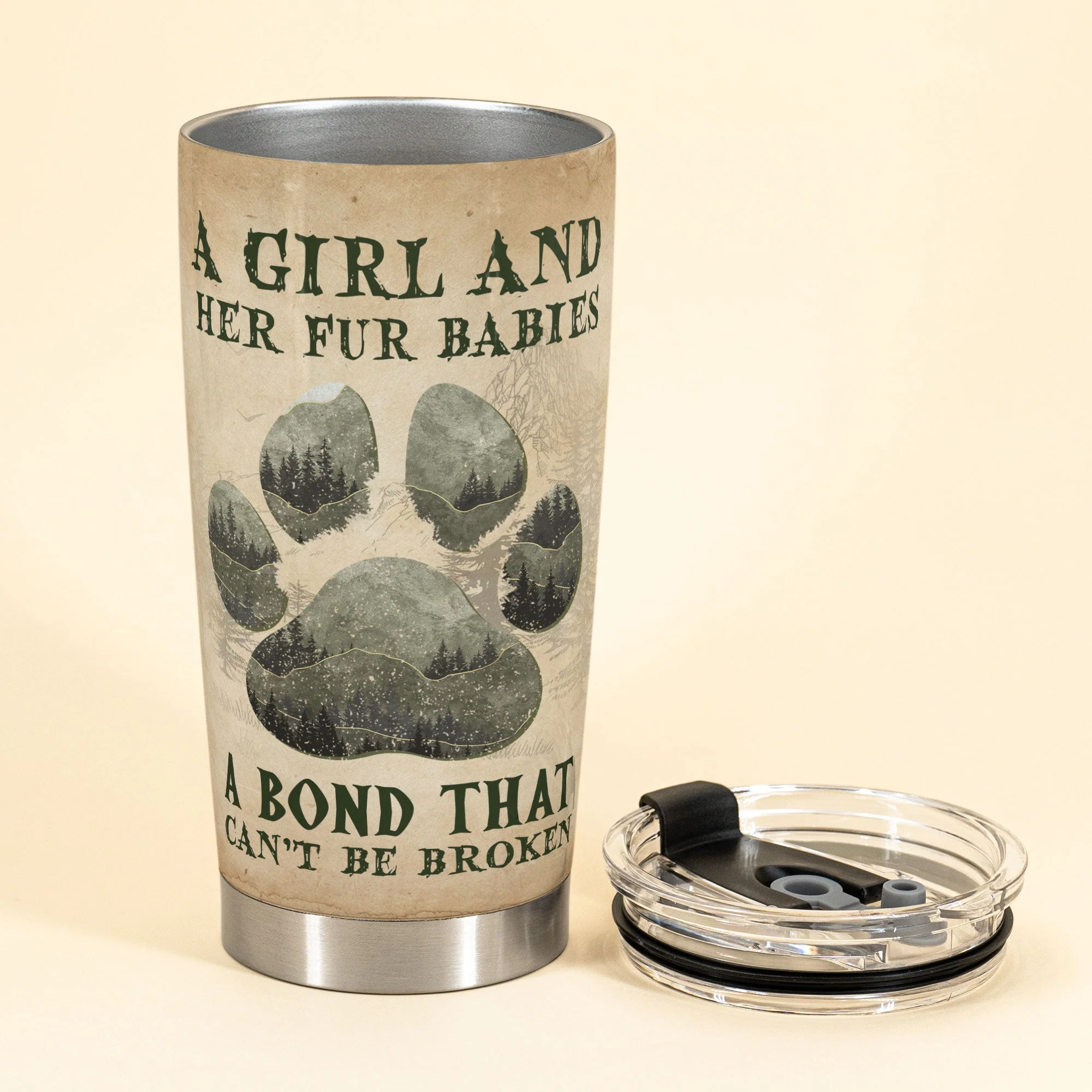 A Girl And Her Fur Babies Unbreakable Bond - Personalized Tumbler Cup - Image 3
