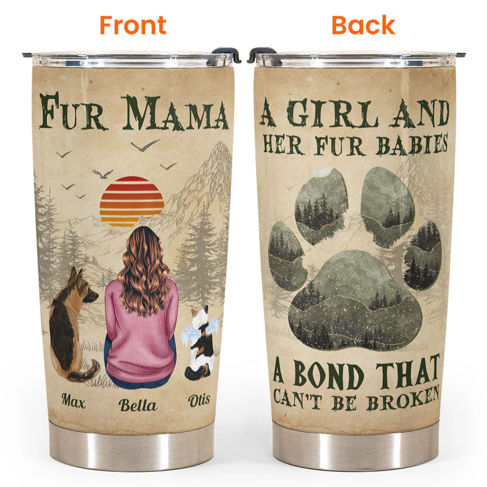 A Girl And Her Fur Babies Unbreakable Bond - Personalized Tumbler Cup - Image 4