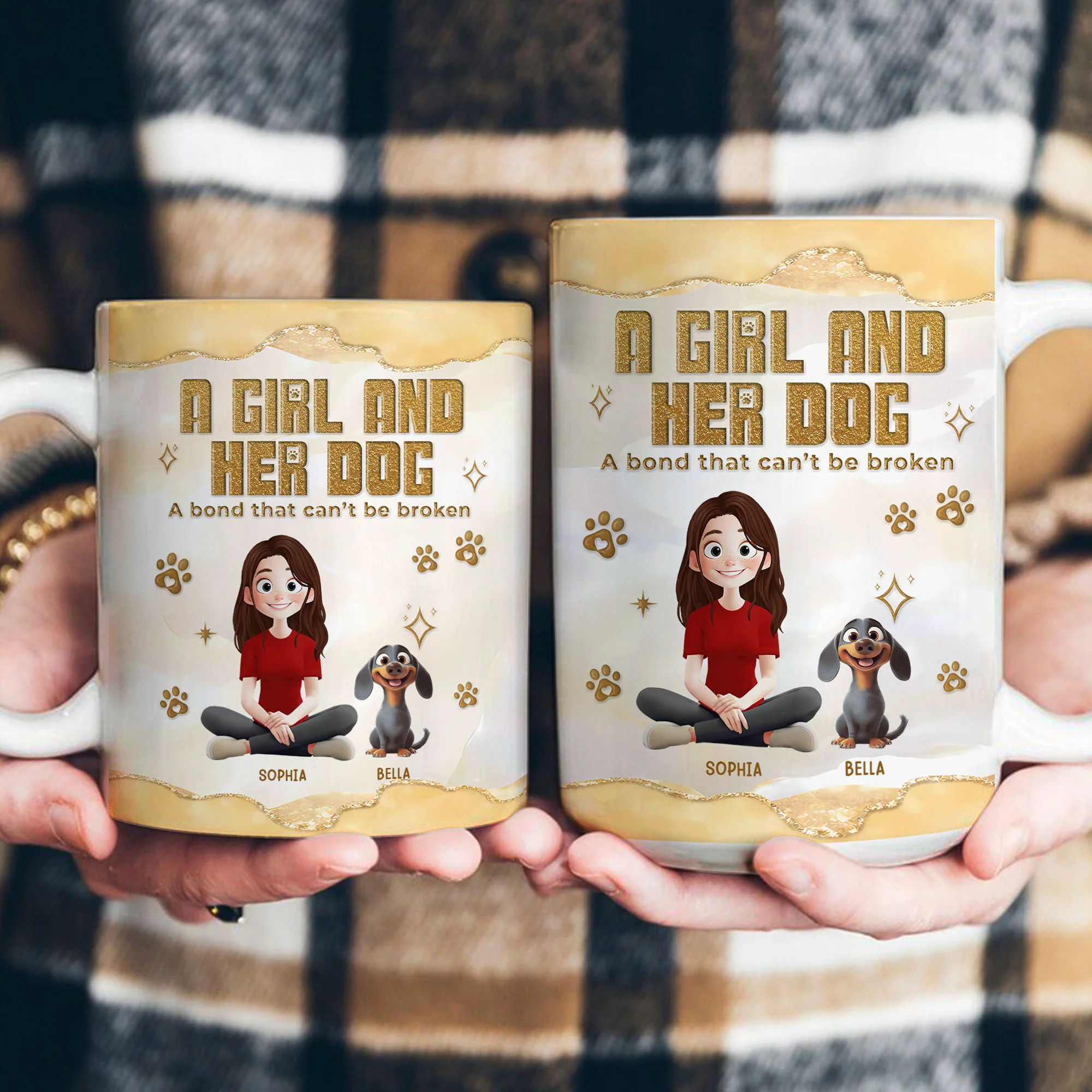 A Girl & Her Dog A Bond That Can't Be Broken - Personalized Mug - Image 4