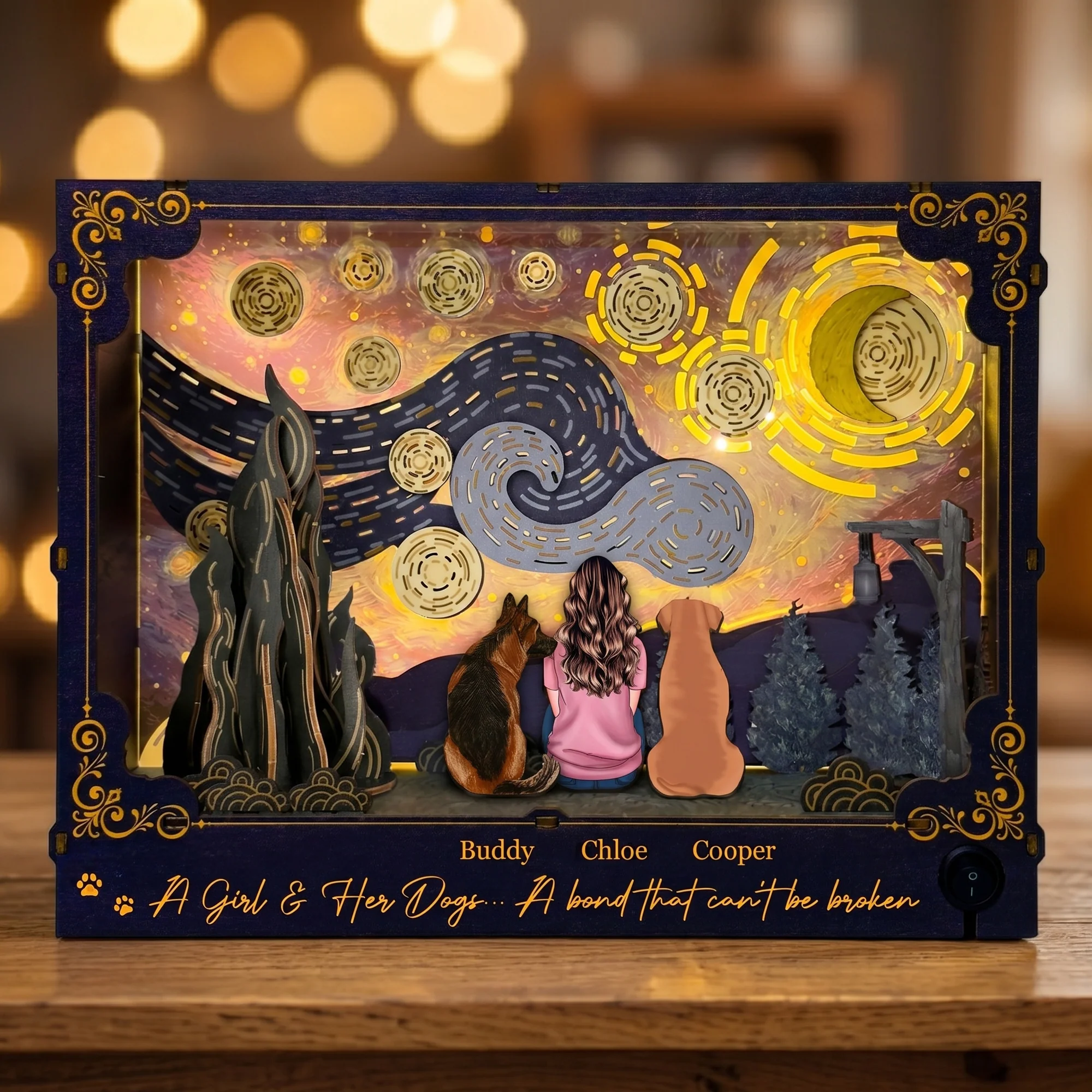A Girl & Her Dogs A Bond That Can't Be Broken - Personalized DIY Book Nook Kit