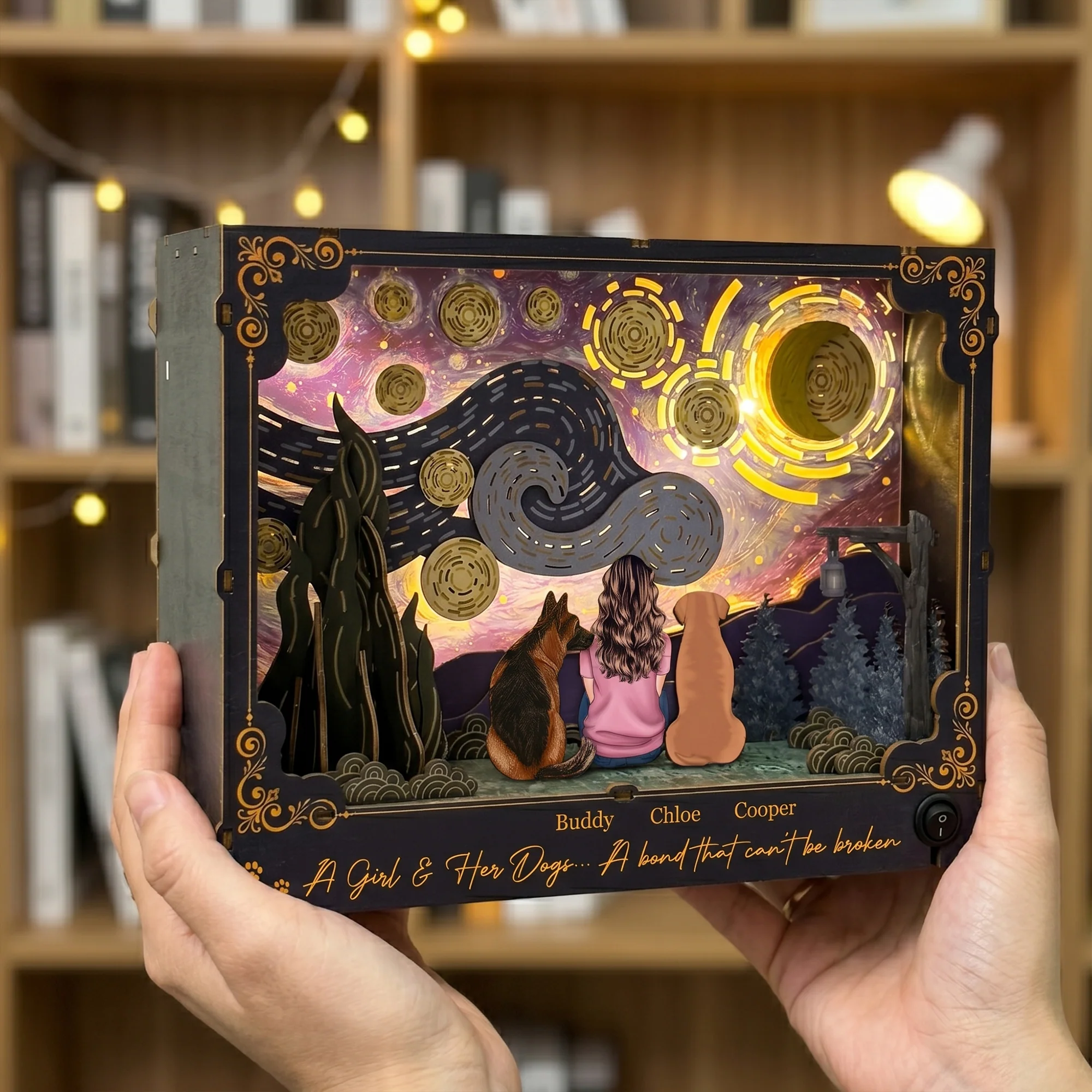 A Girl & Her Dogs A Bond That Can't Be Broken - Personalized DIY Book Nook Kit - Image 2