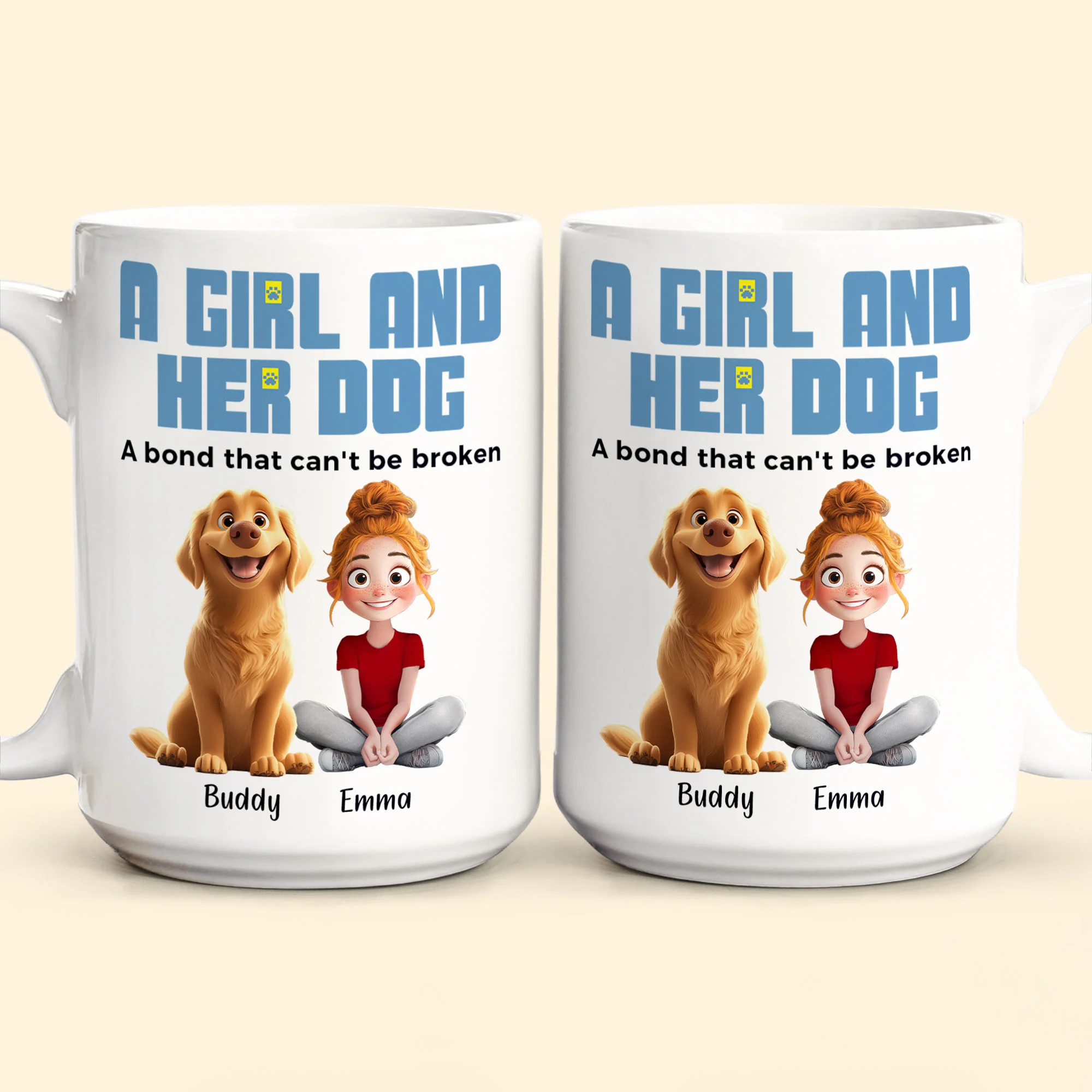 A Girl & Her Dogs Has Unbreakable Bond - Personalized Mug - Gift For Daughter - Image 4