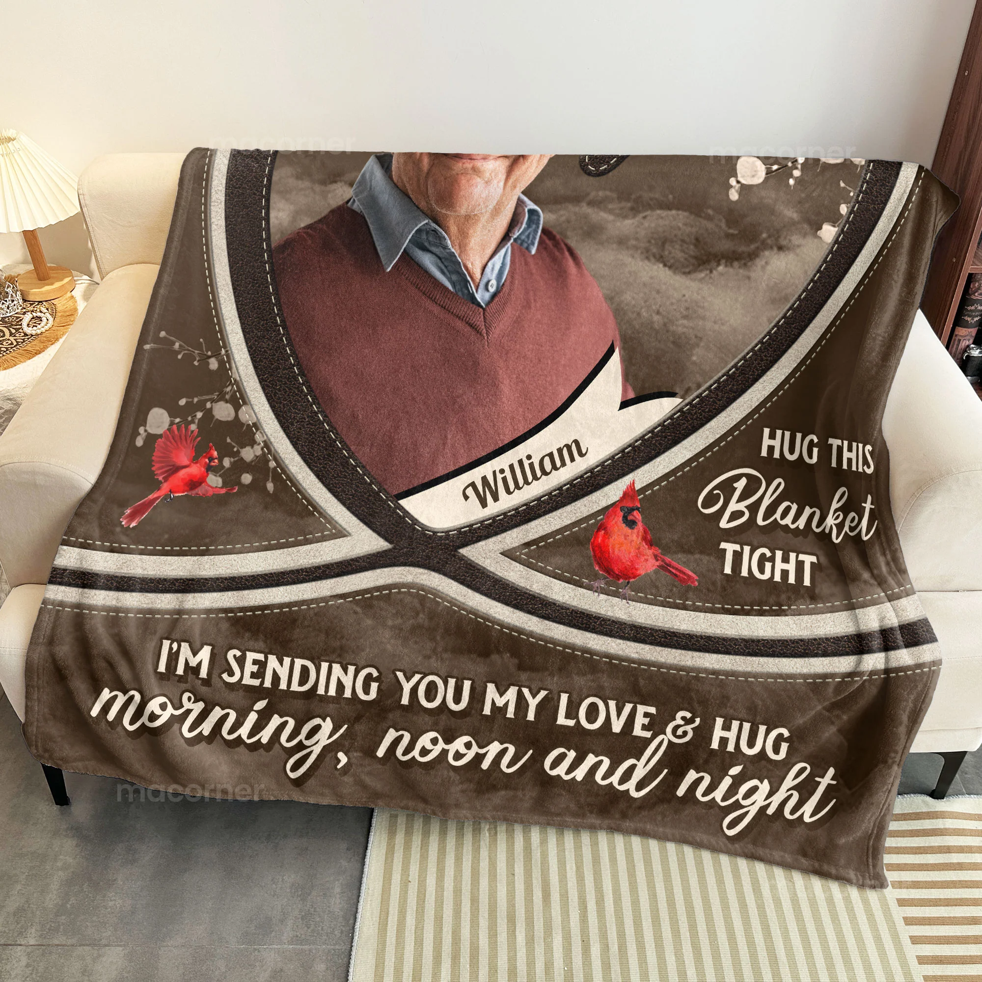 A Hug From Heaven I'm Sending You My Love & Hug - Personalized Photo Blanket - Image 6