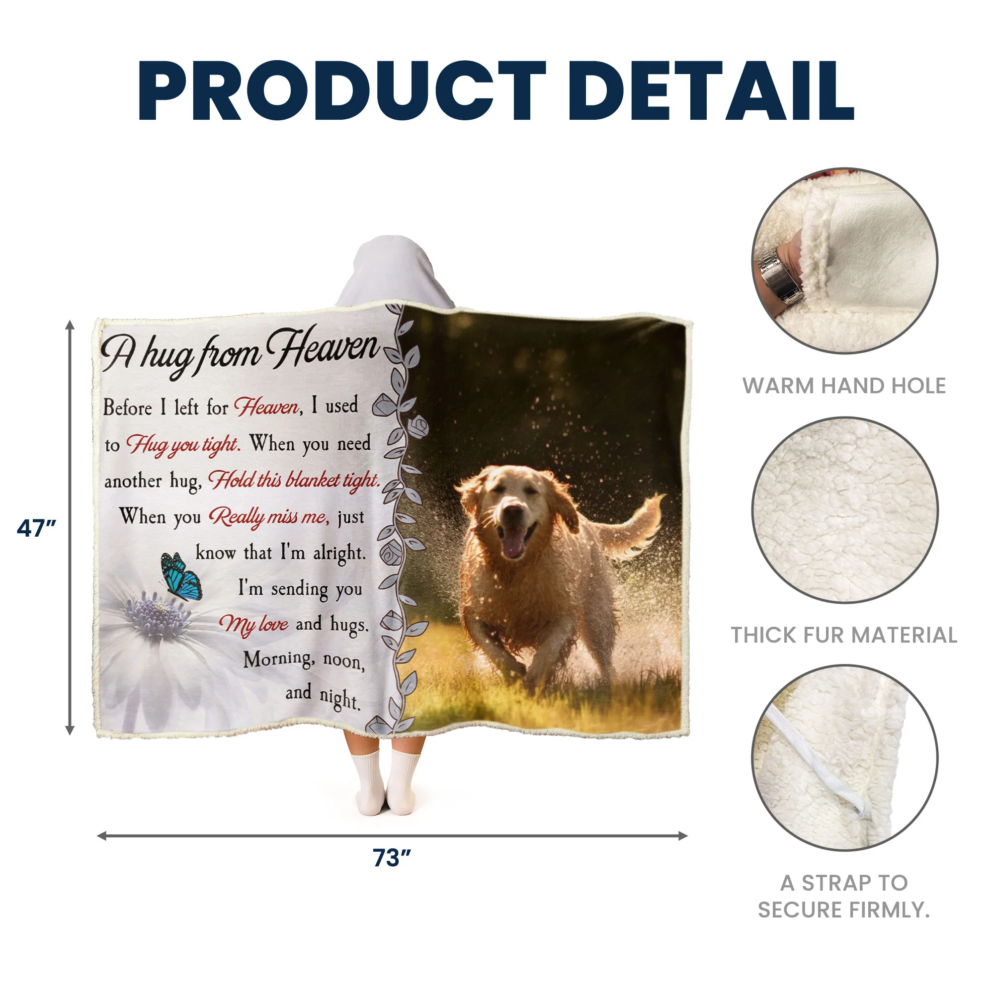 A Hug From Heaven - Personalized Photo Wearable Blanket Hoodie - Image 6