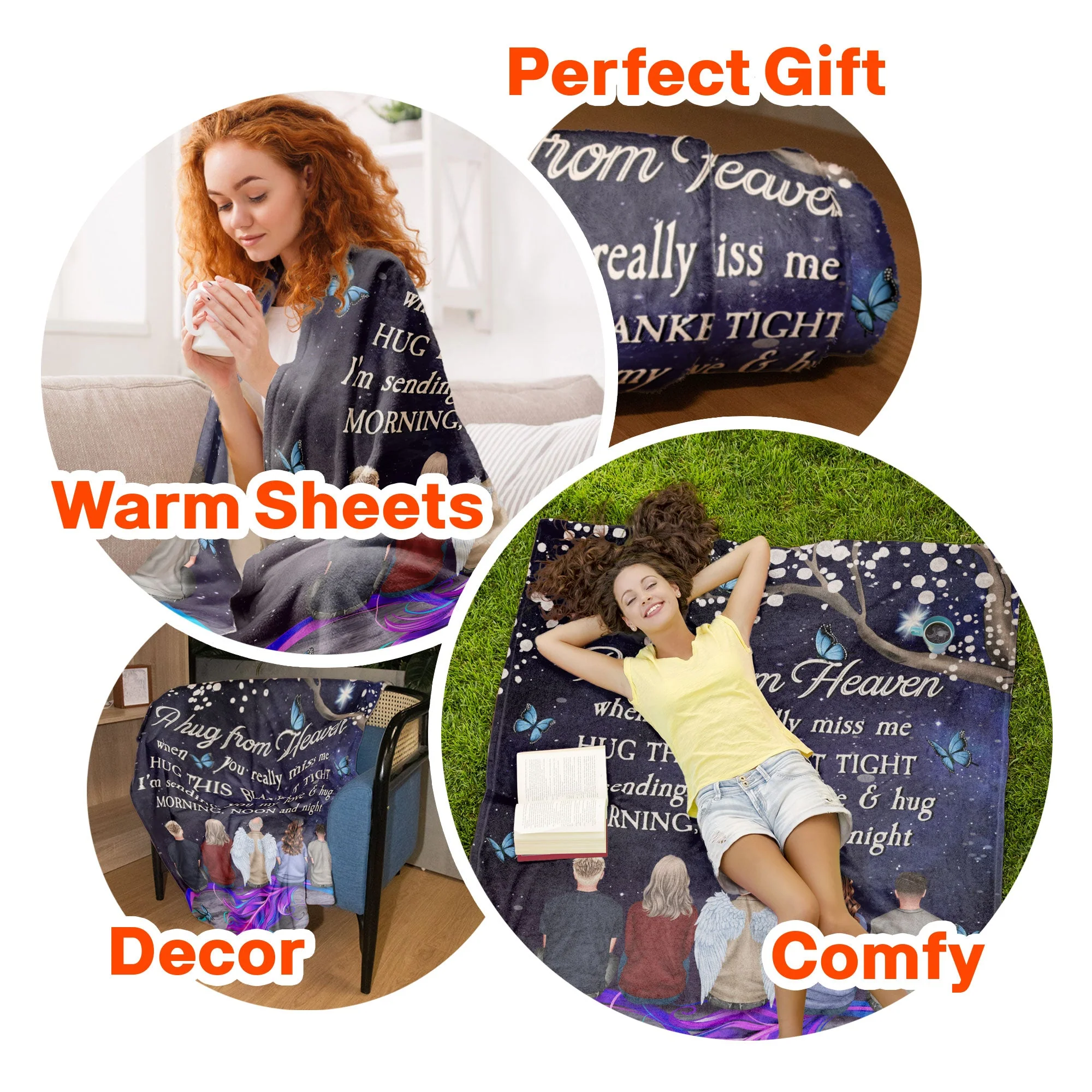 A Hug From Heaven Sympathy - Personalized Blanket - Image 7