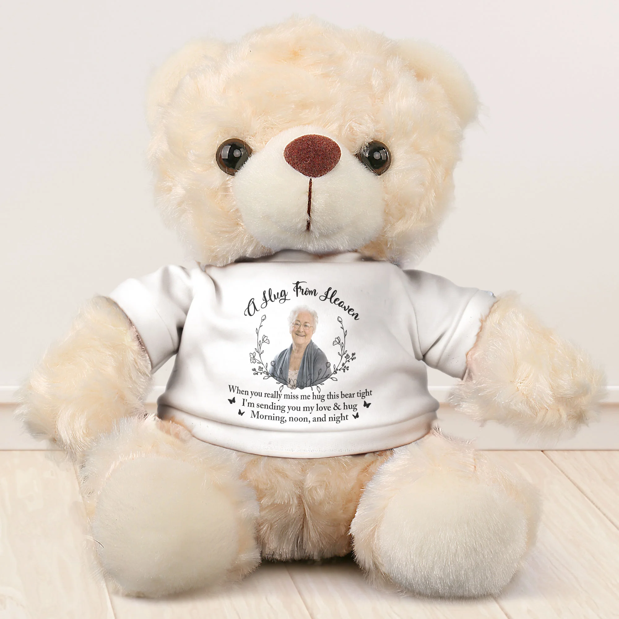 A Hug From Heaven - Teddy Bear With Personalized Photo Shirt - Image 2