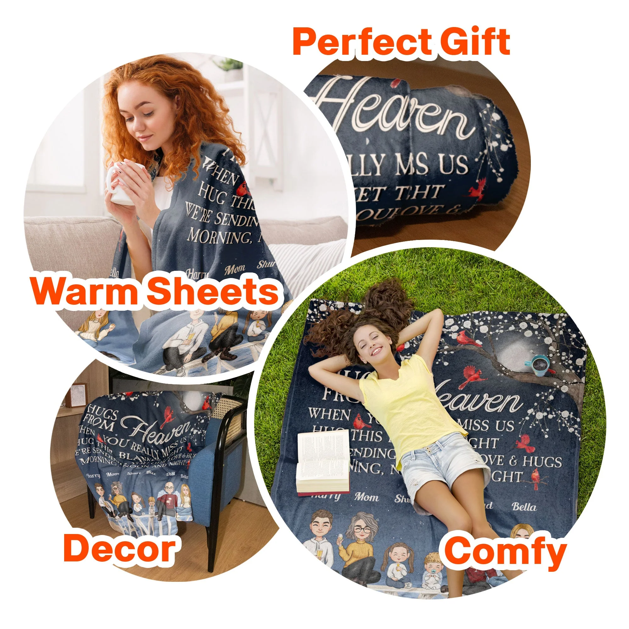 A Hug Sent From Heaven - Personalized Blanket - Image 6
