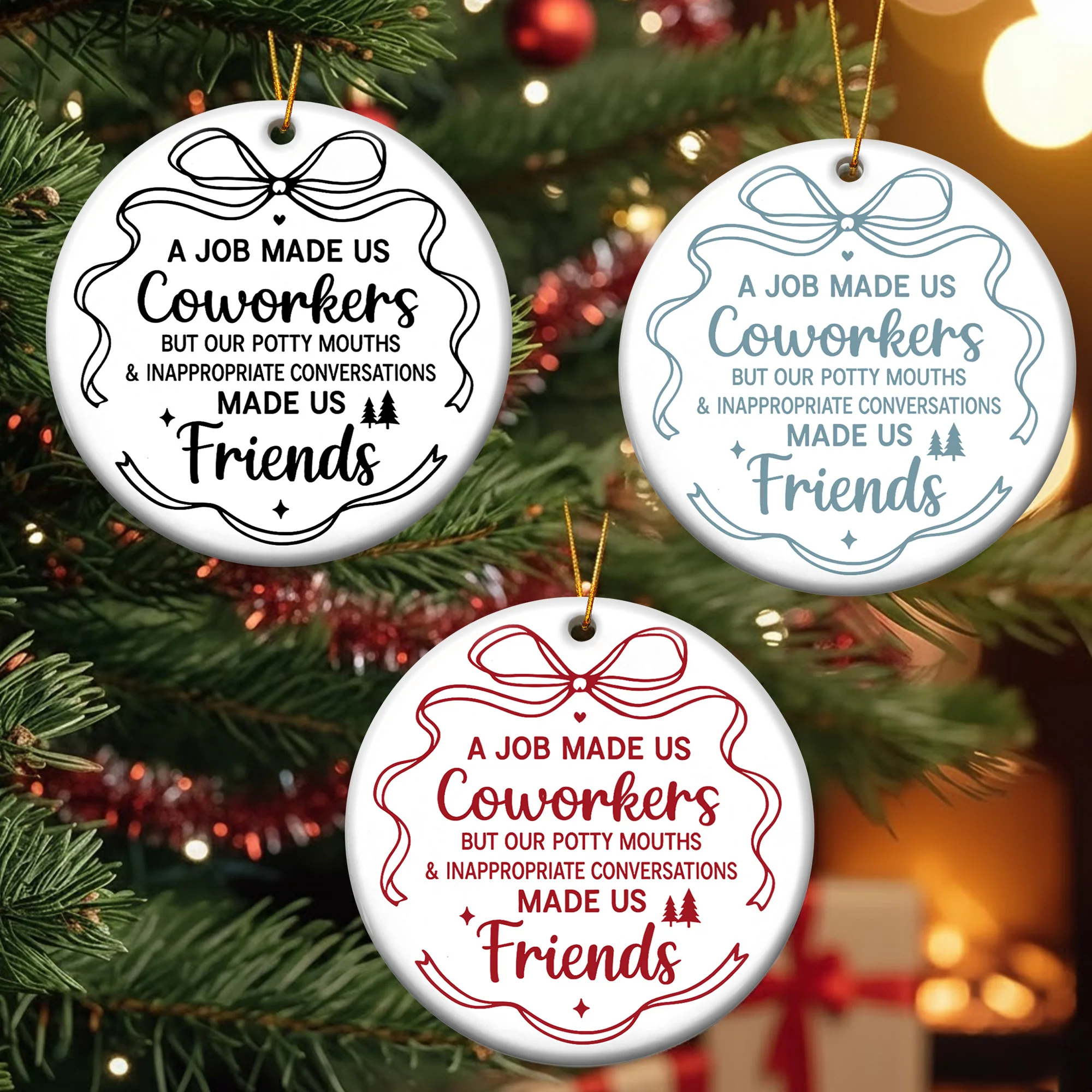 A Job Made Us Coworkers - Ceramic Ornament - Image 6