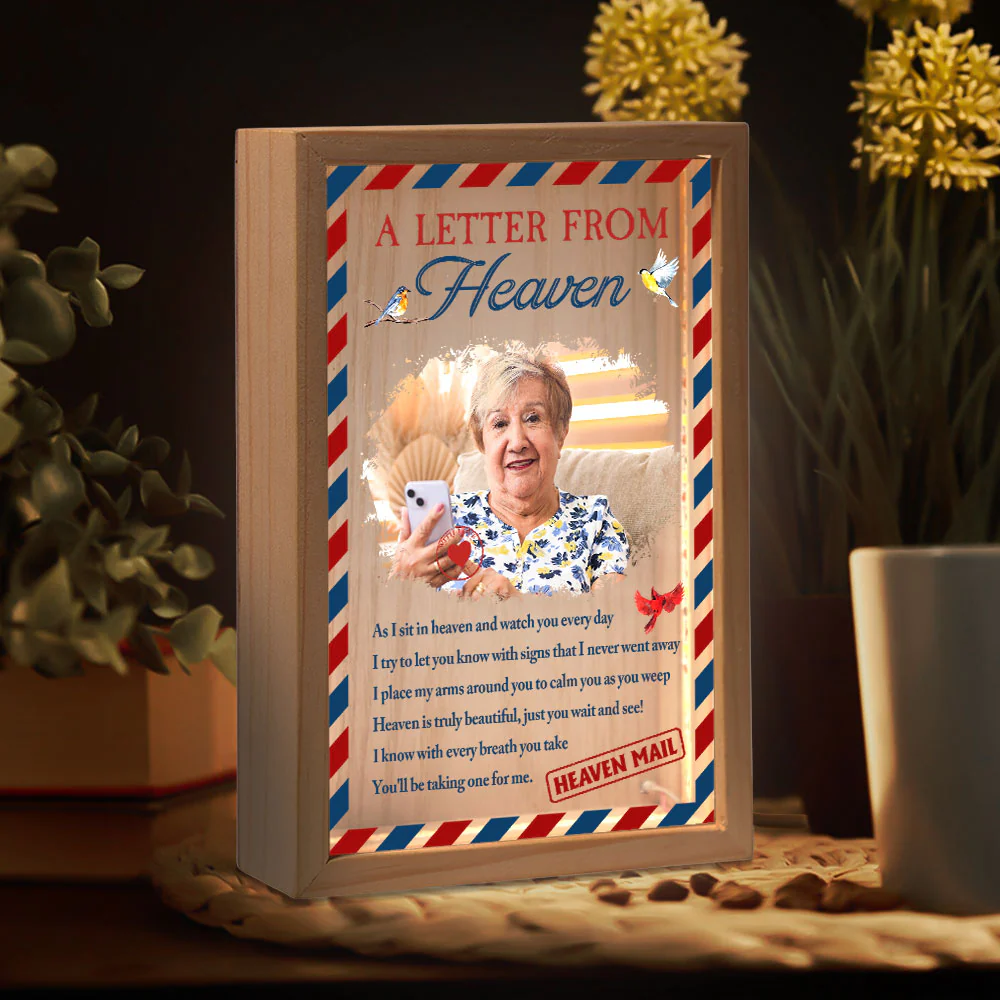 A Letter From Heaven - Personalized Photo Frame Light Box - Image 2