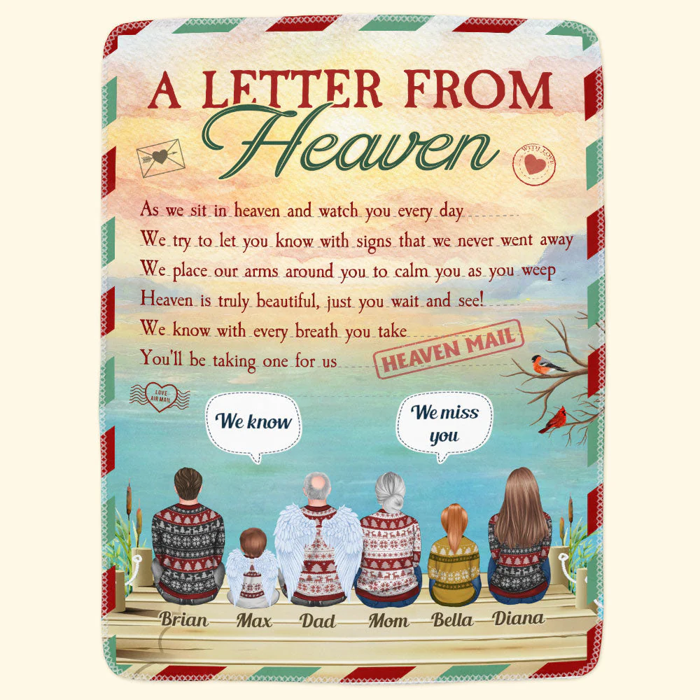 A Letter From Heaven With Kids - Personalized Blanket - Loving, Memorial Gift For Family With Lost Ones, Parents, Grandparents, Children, Siblings - Image 3