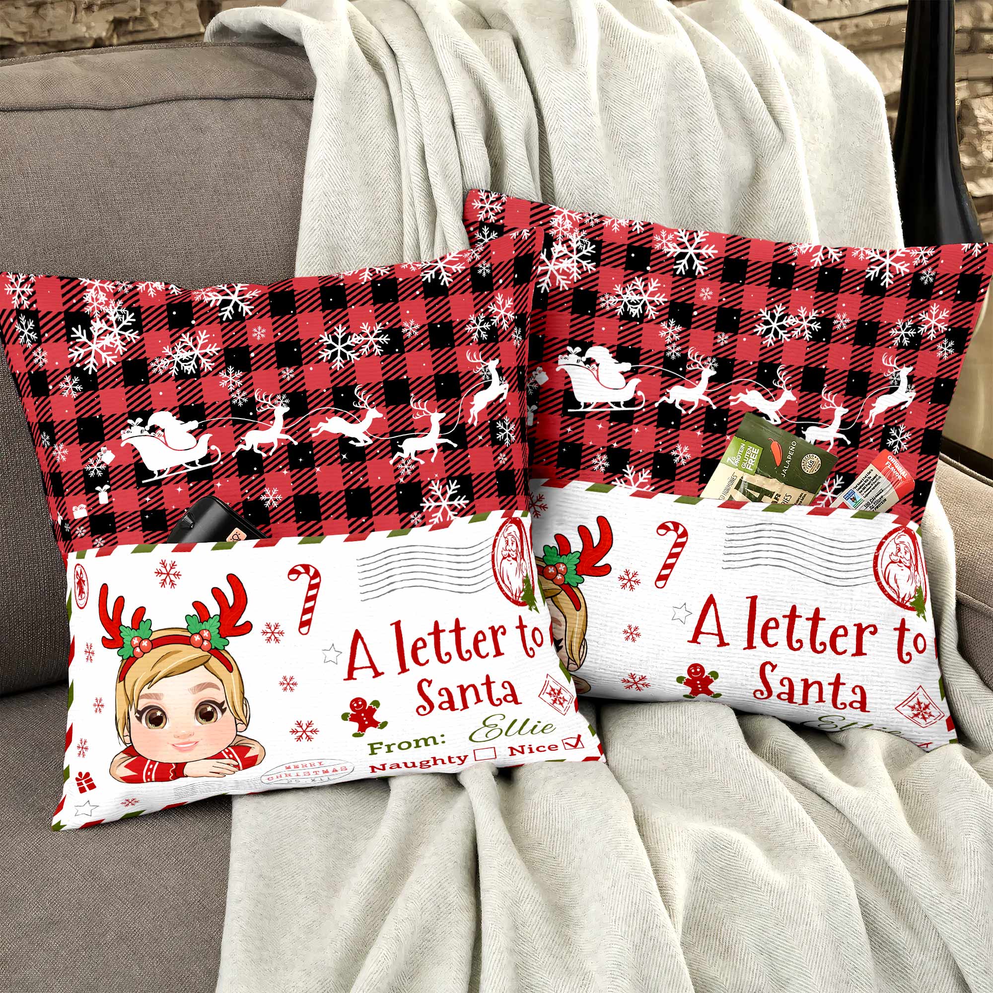 A Letter To Santa - Personalized Pocket Pillow (Insert Included) - Image 3