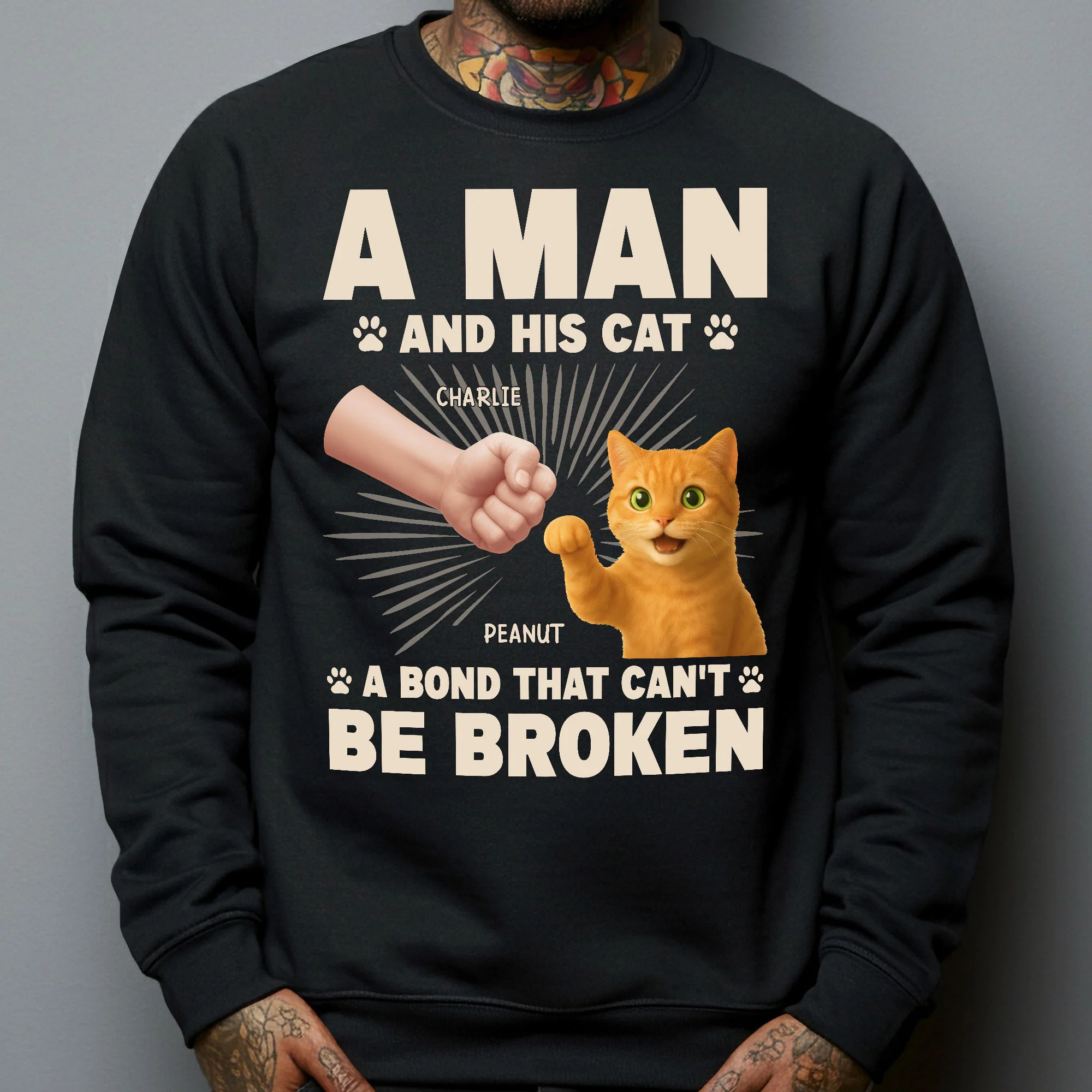 A Man And His Cat - Personalized Shirt - Image 4