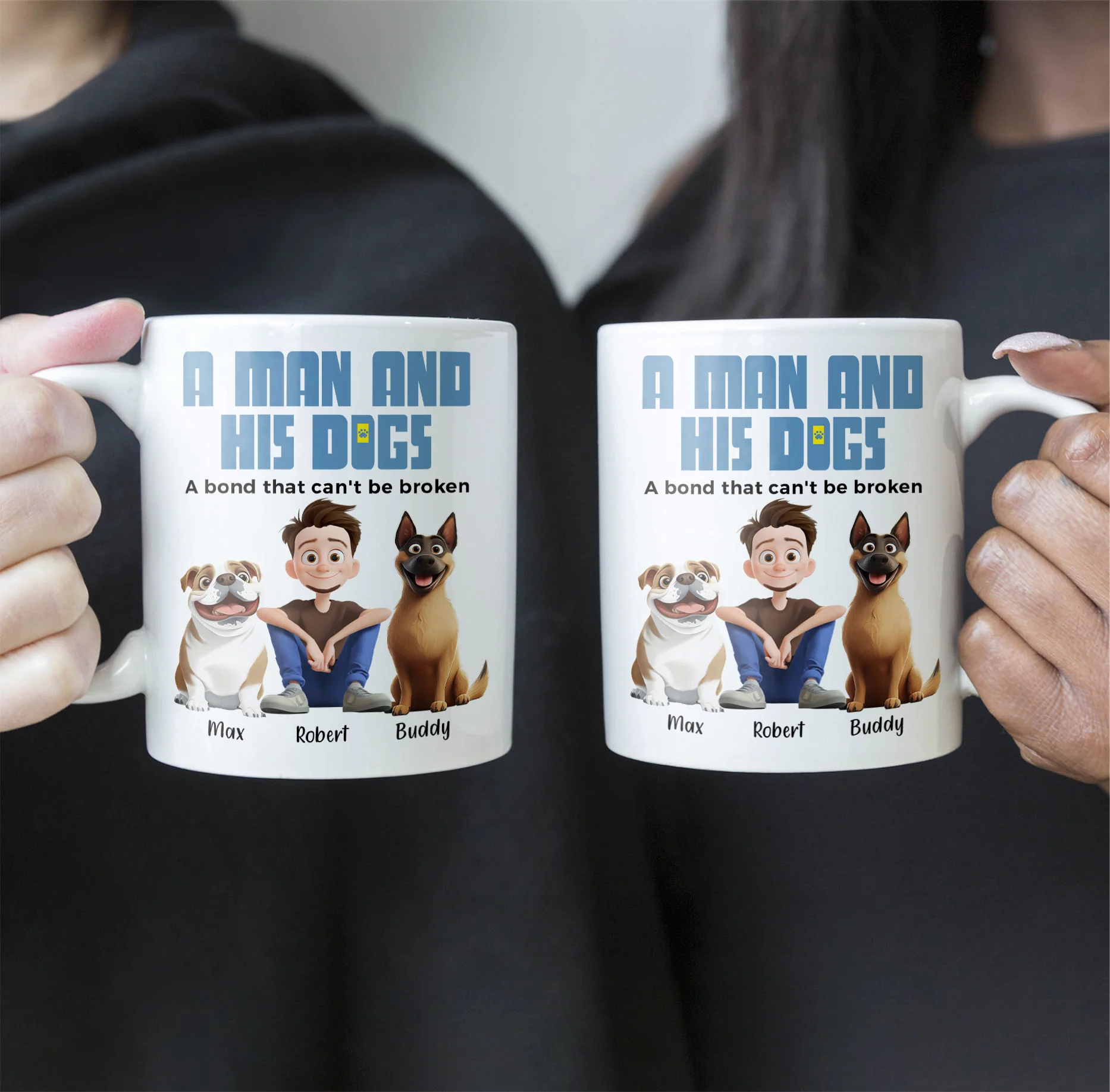 A Man & His Dogs - Personalized Mug - Image 4