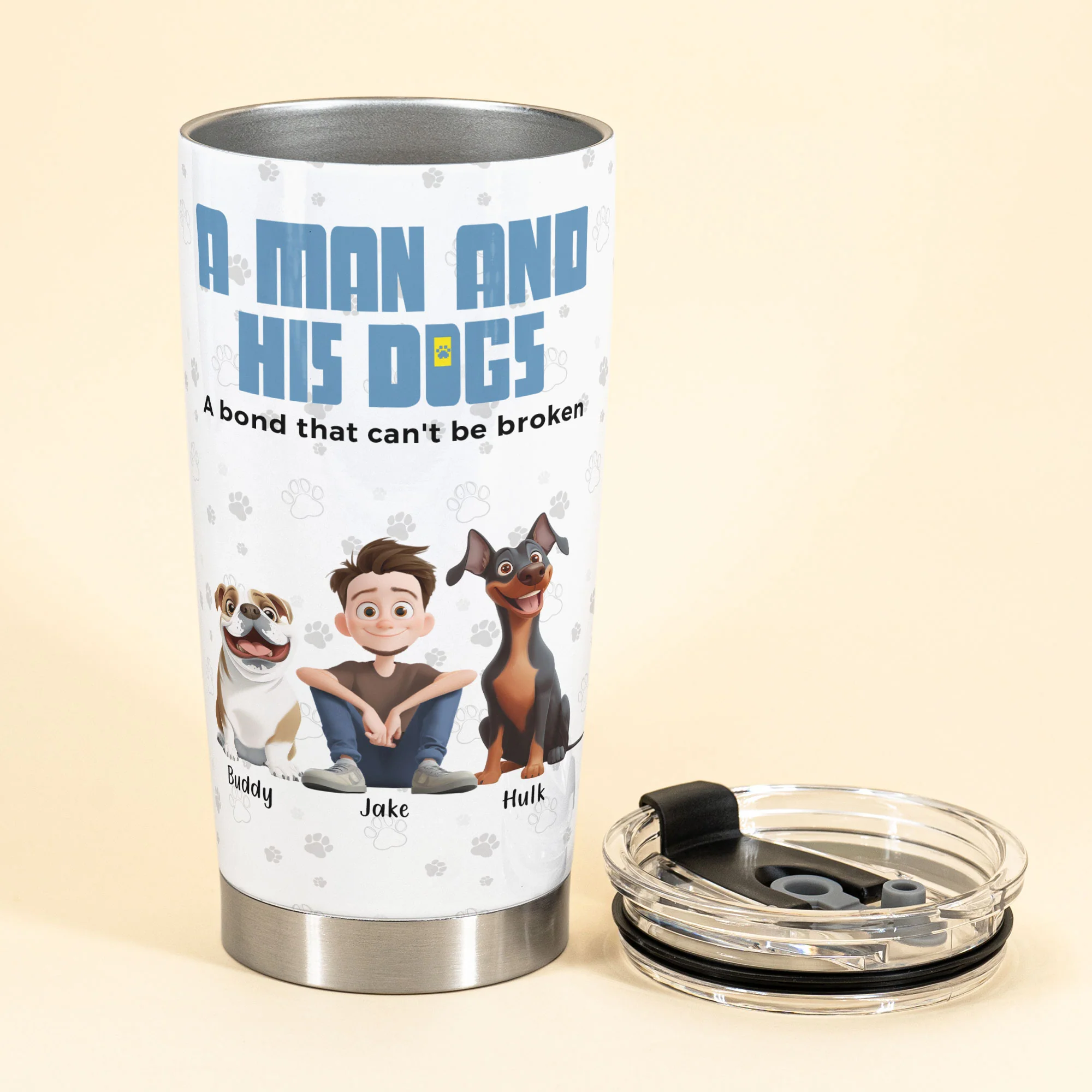 A Man & His Dogs - Personalized Tumbler Cup - Image 5
