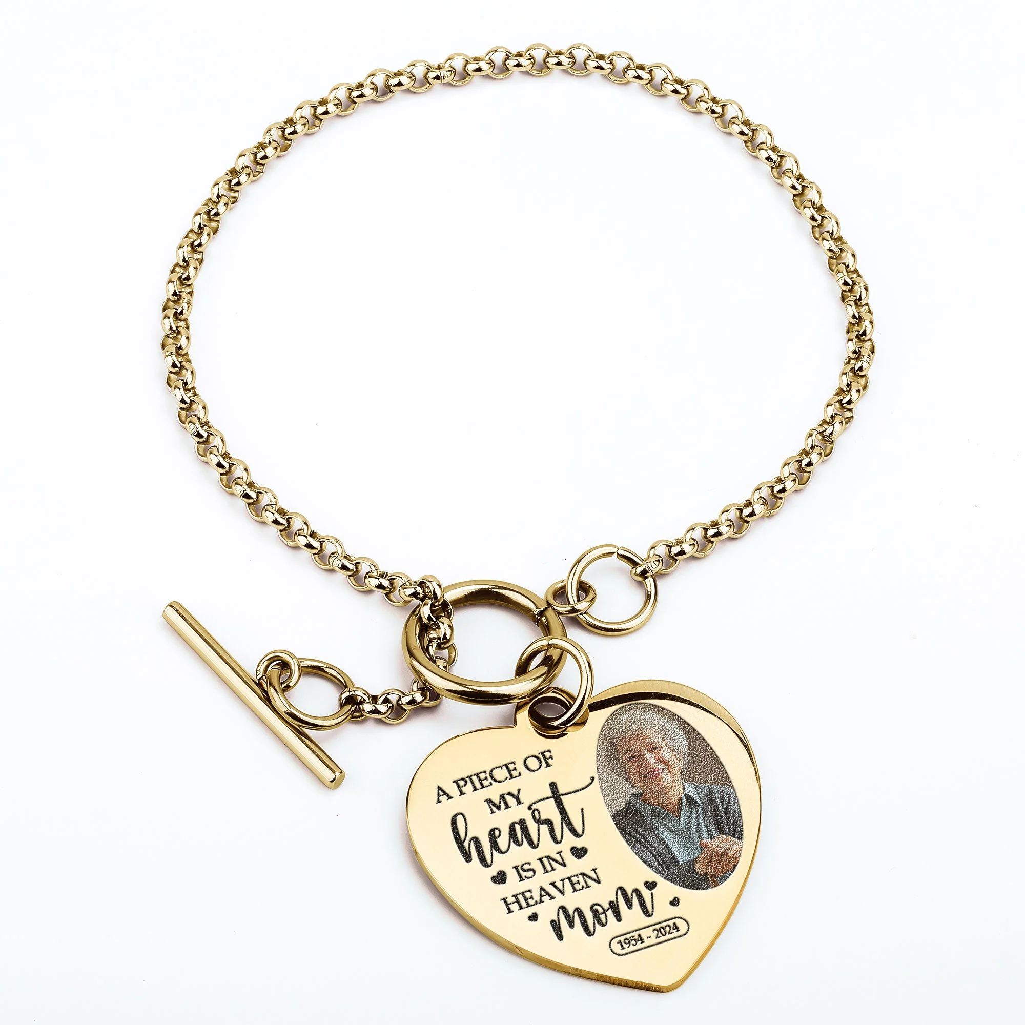 A Piece Of My Heart - Personalized Photo Heart Bracelet - Image 7