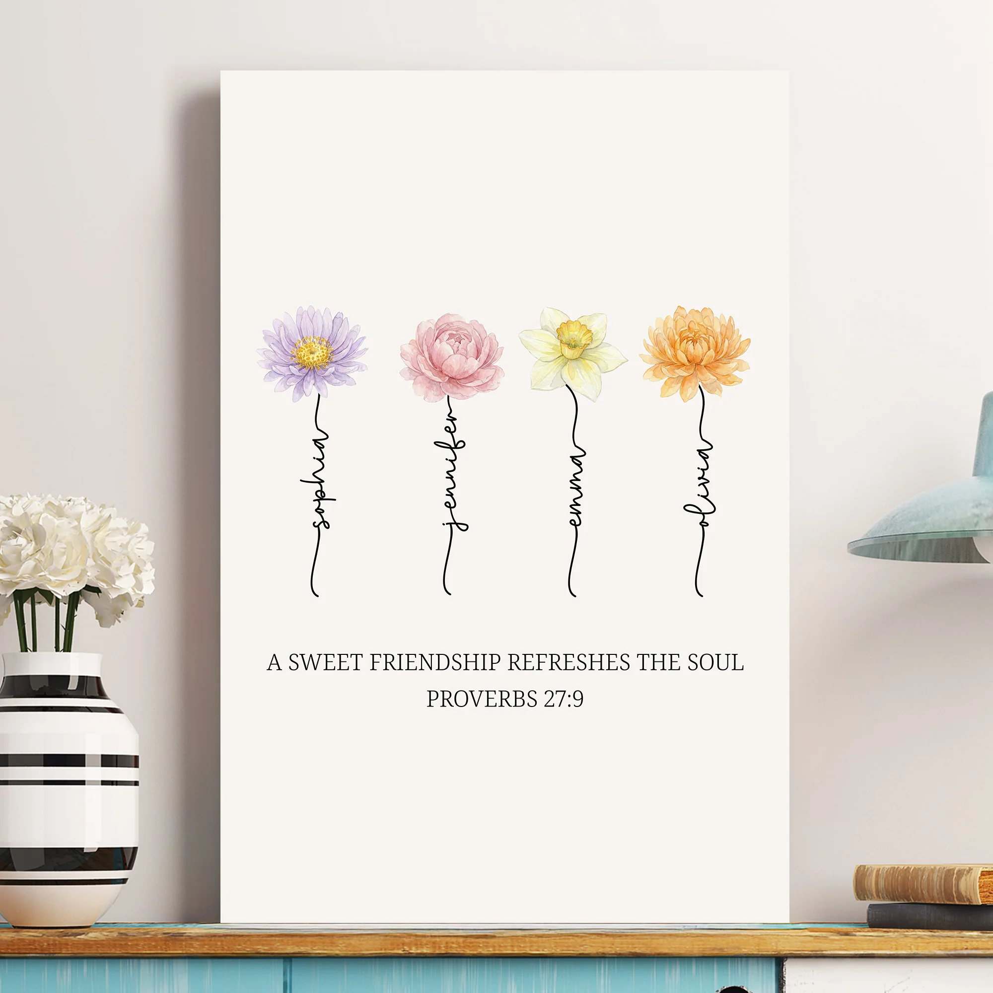 A Sweet Friendship Refreshes The Soul Friendship Gift - Sister In Christ - Personalized Poster - Image 2