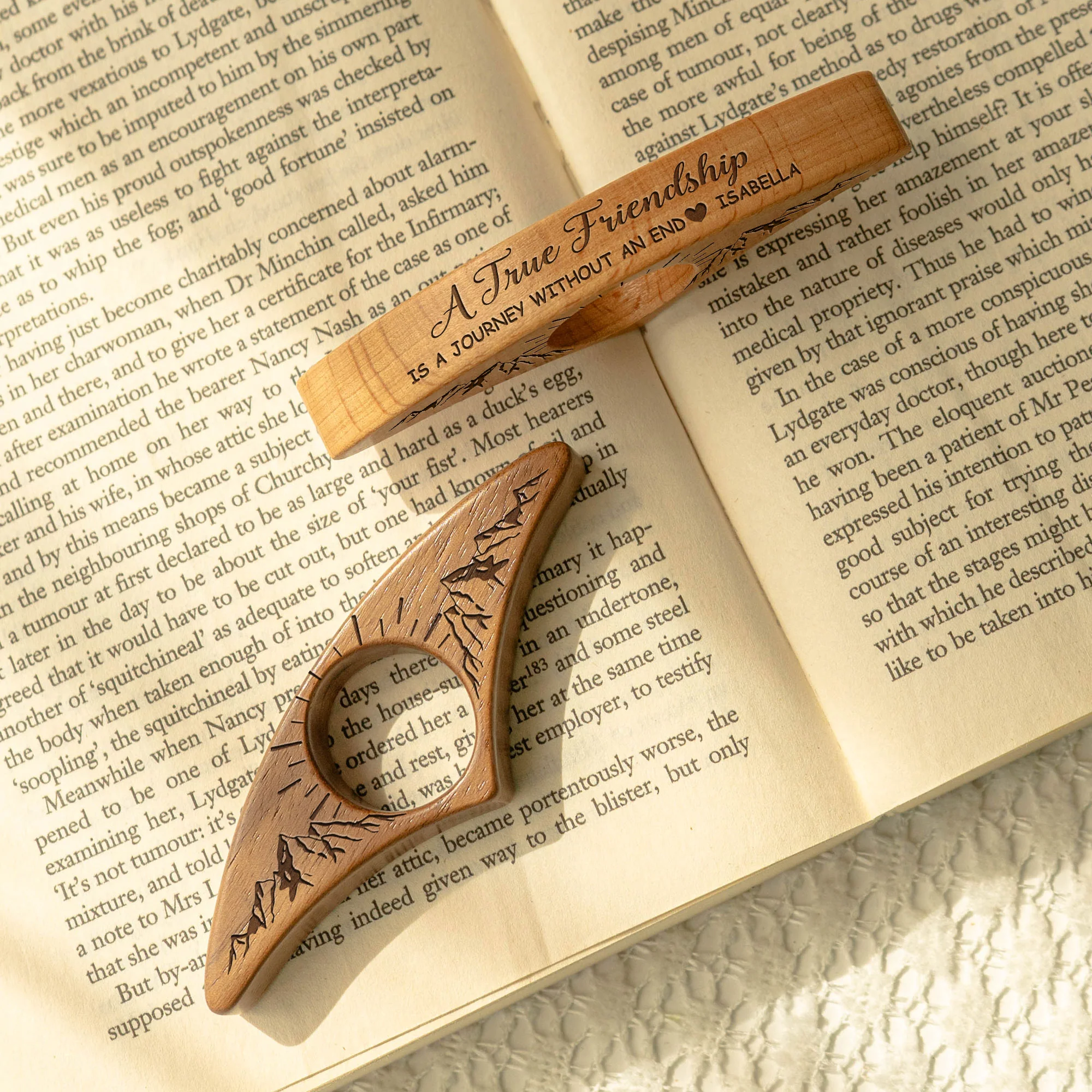 A True Friendship Is A Journey Without An End - Personalized Book Page Holder - Image 2