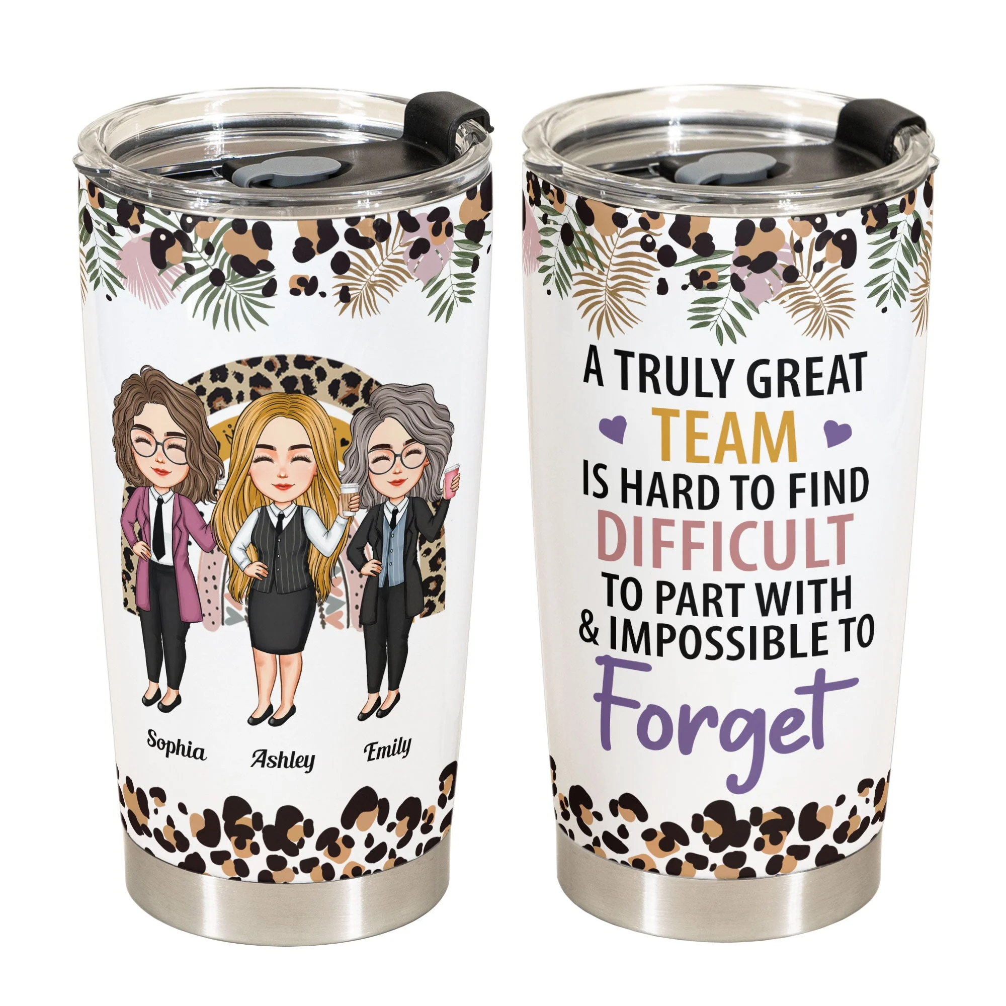 A Truly Great Team Is Hard To Find - Personalized Tumbler Cup - Christmas, Birthday, Leaving Gift For Colleagues, Coworkers, Work Friends - Image 2